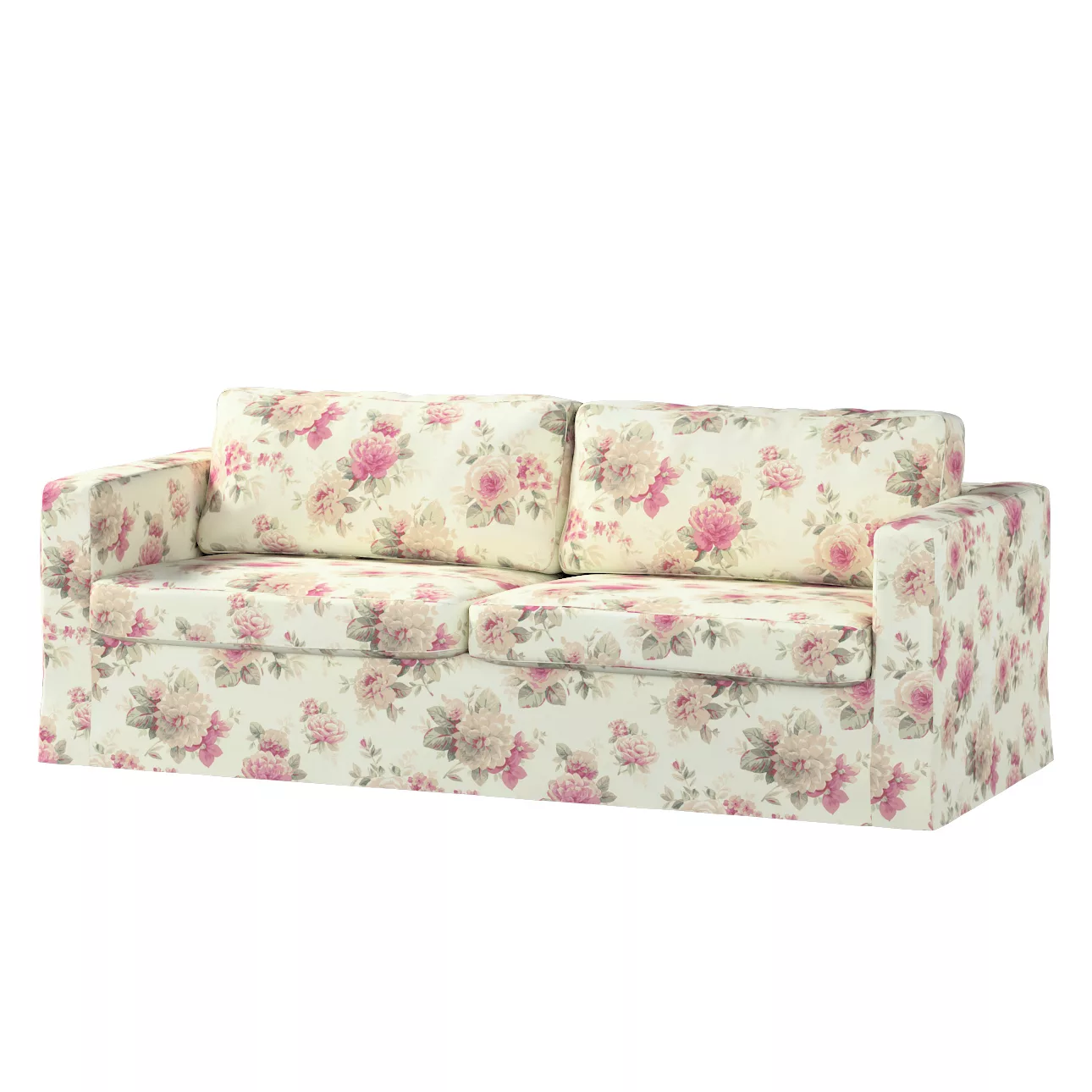 Bezug für Karlstad 3-Sitzer Sofa nicht ausklappbar, lang, beige- rosa, Bezu günstig online kaufen