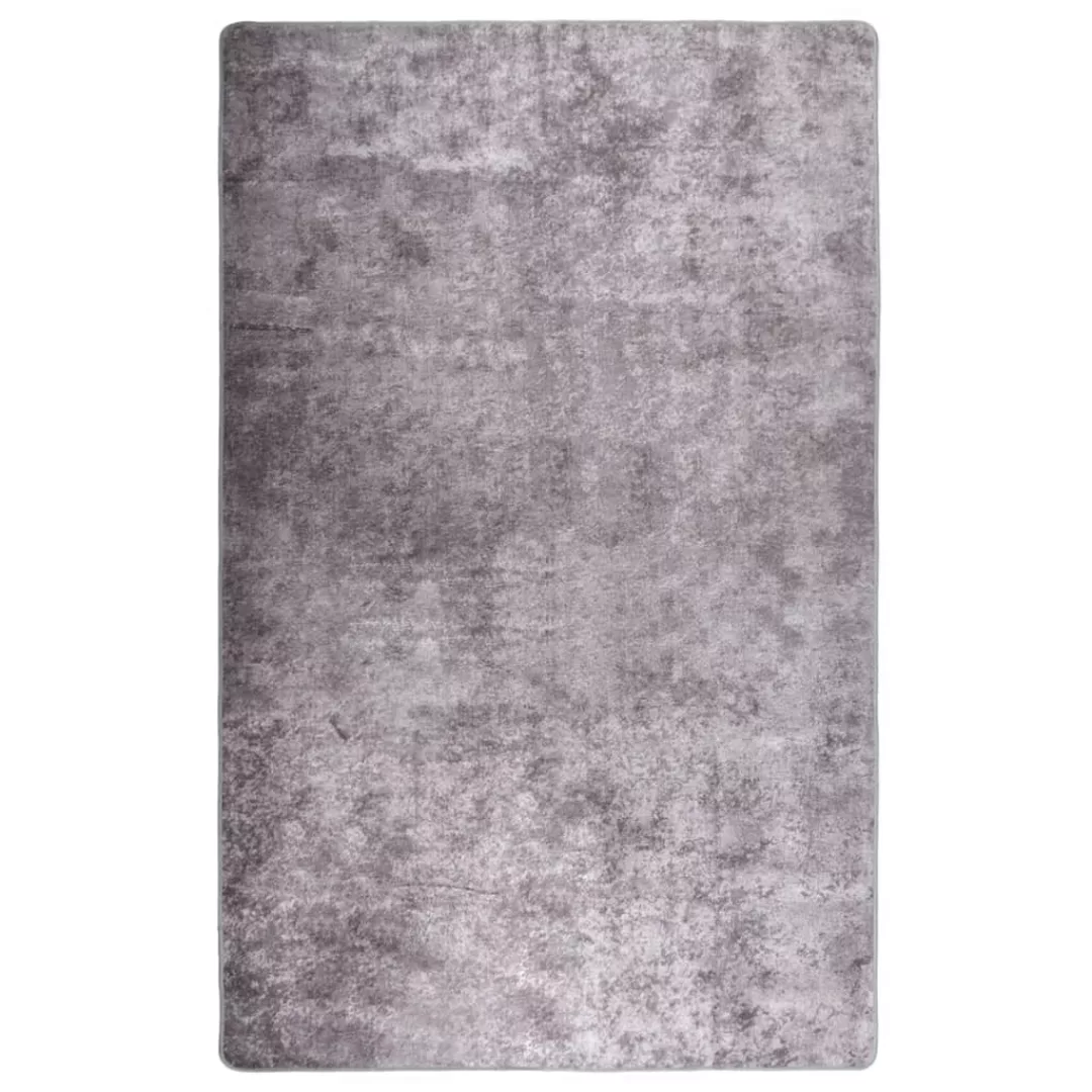Teppich Waschbar 160x230 Cm Grau Rutschfest günstig online kaufen