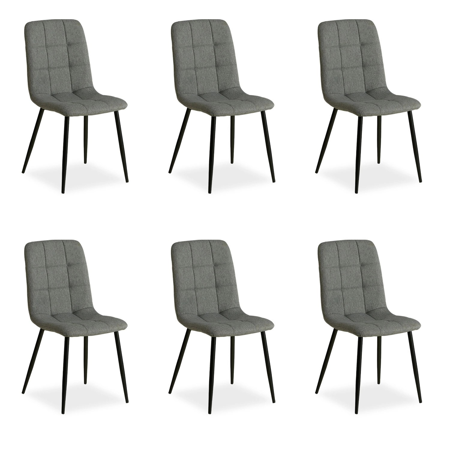 Homestyle4u Esszimmerstuhl 6er Set in Grau 2332 günstig online kaufen