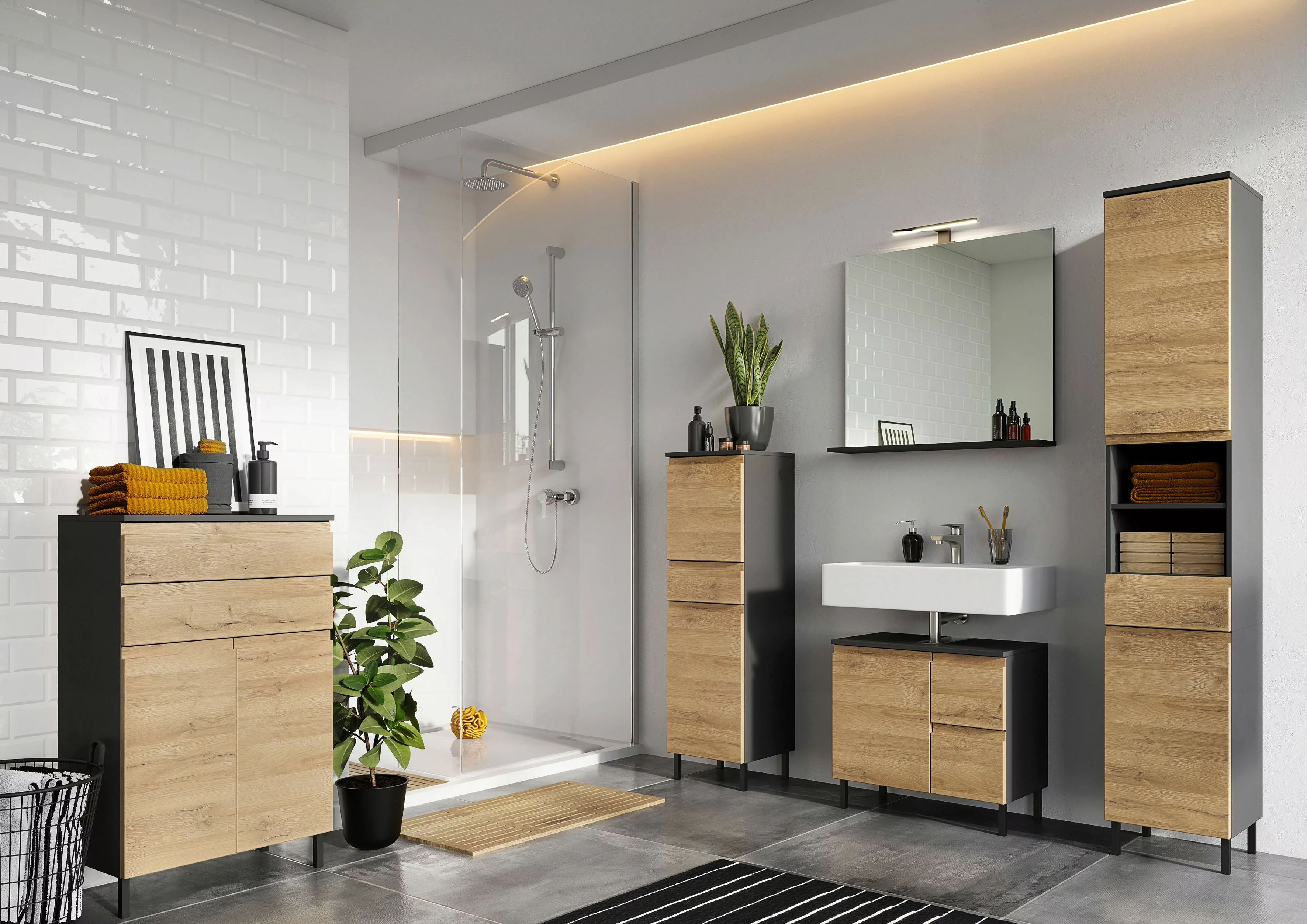 GERMANIA Waschbeckenunterschrank "Scantic", Breite 60 cm, Badezimmerschrank günstig online kaufen
