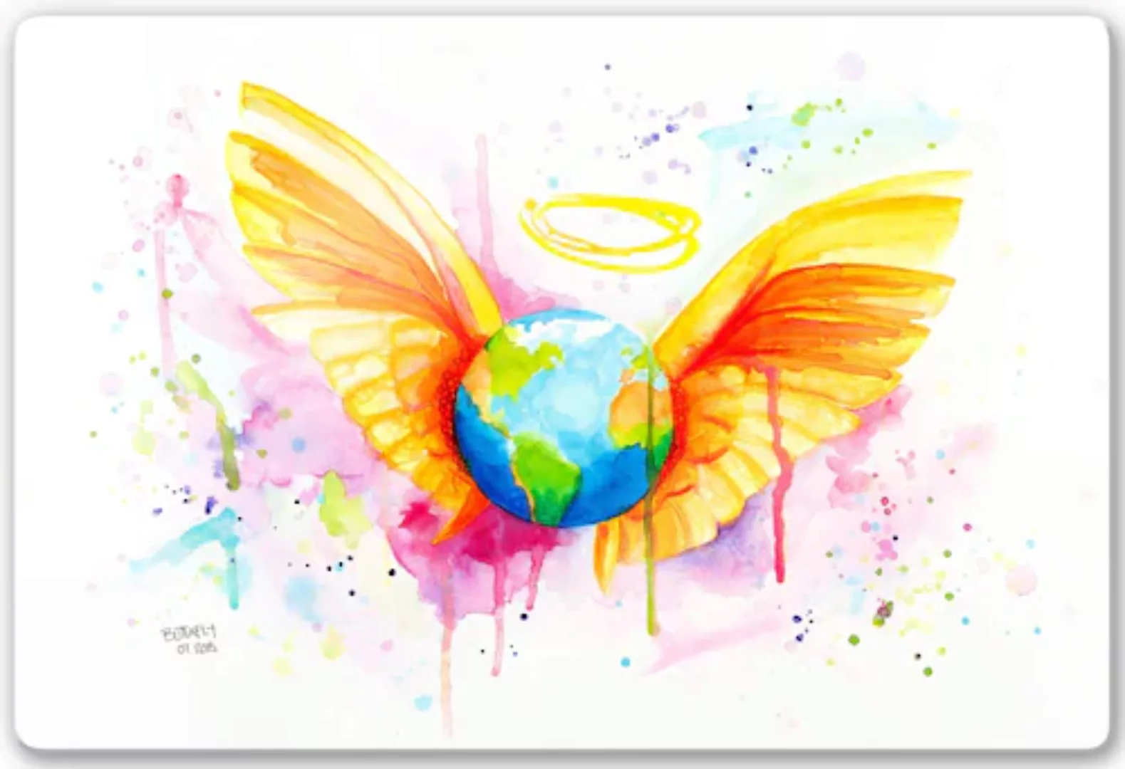 Wall-Art Glasbild "Buttafly Angel", Landschaft günstig online kaufen