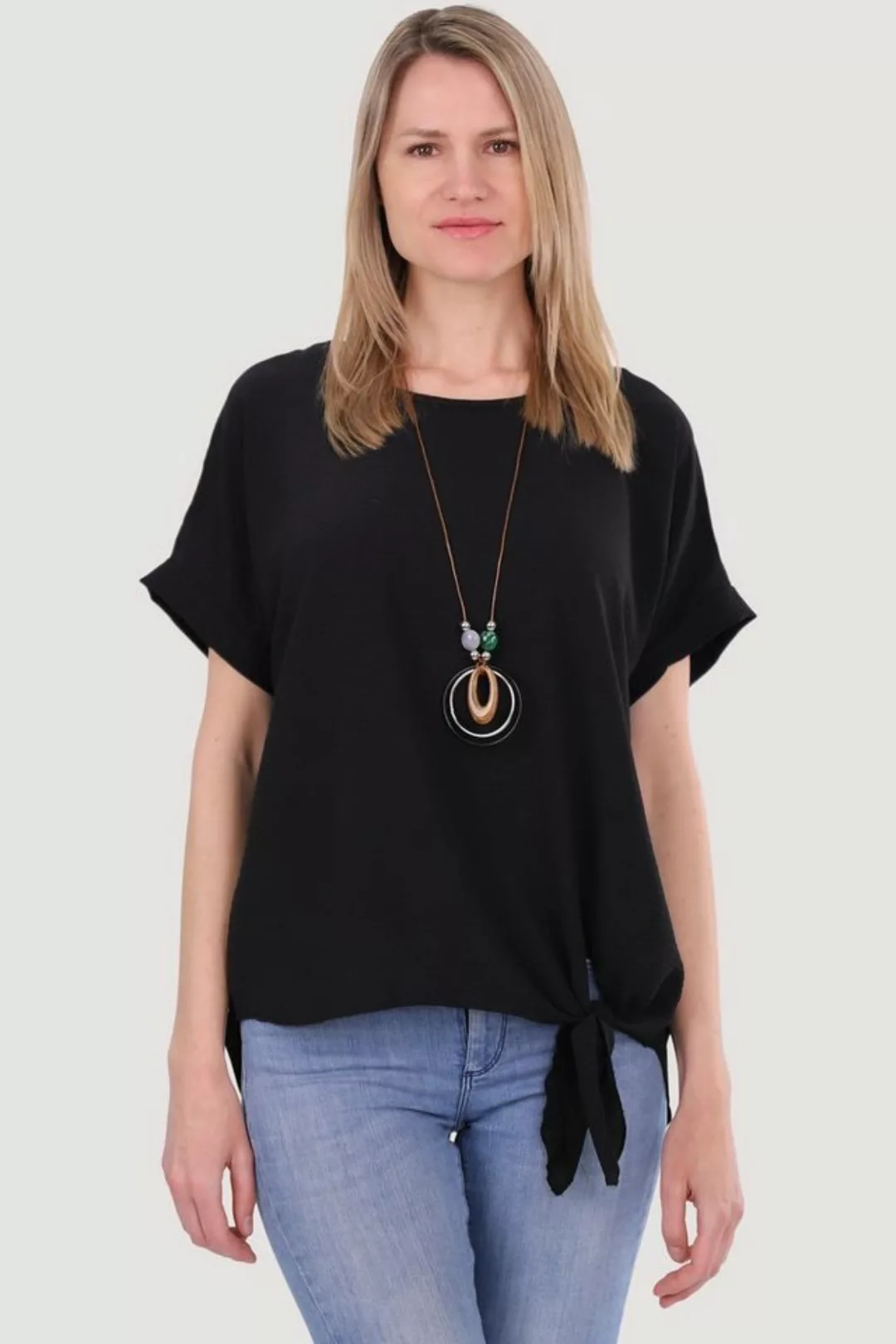 malito more than fashion Blusenshirt 10508 mit Bindeknoten und Kette Einhei günstig online kaufen