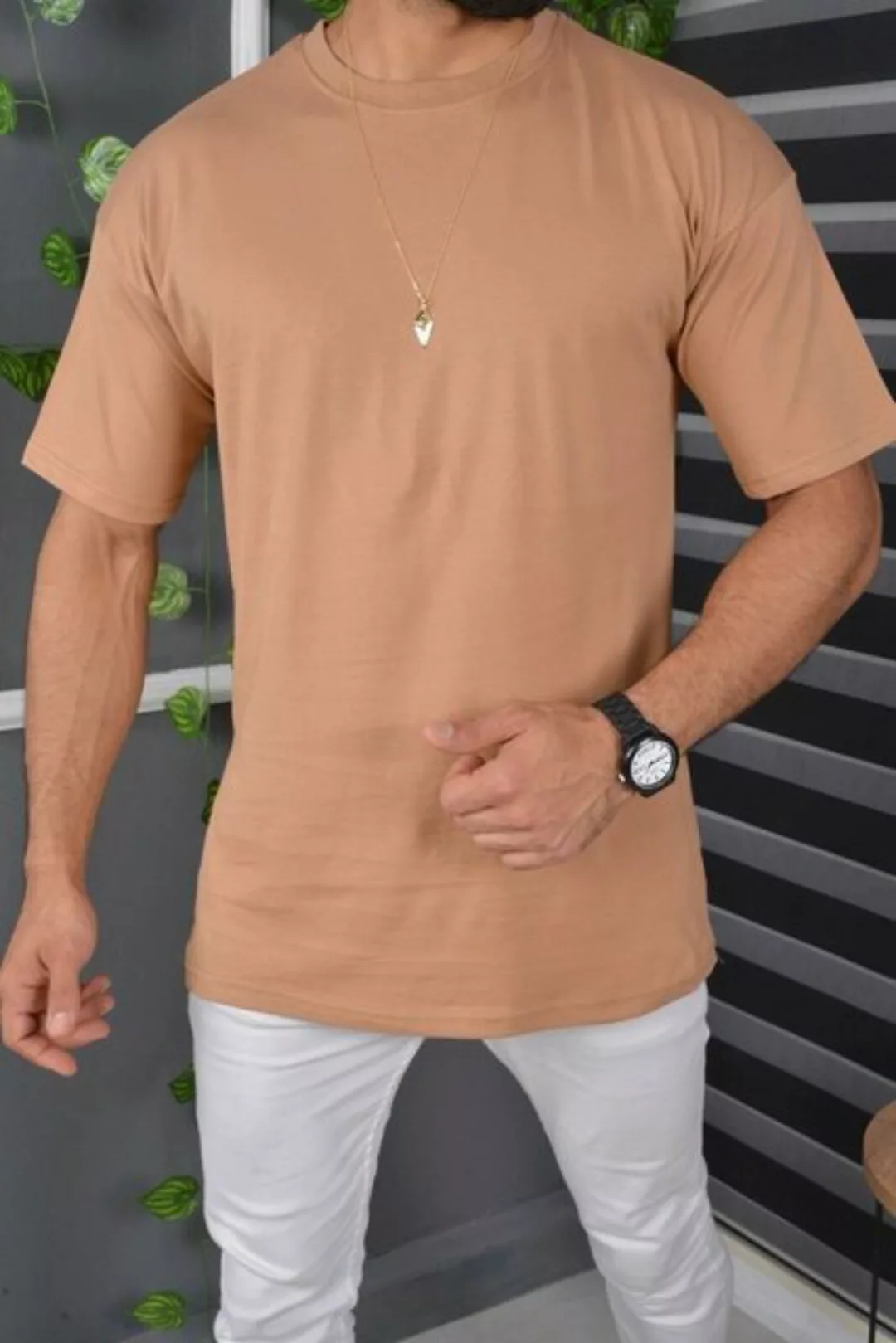 Megaman Jeans Oversize-Shirt T-Shirt Oversize Sommer T-Shirt Tee Long-Tee B günstig online kaufen