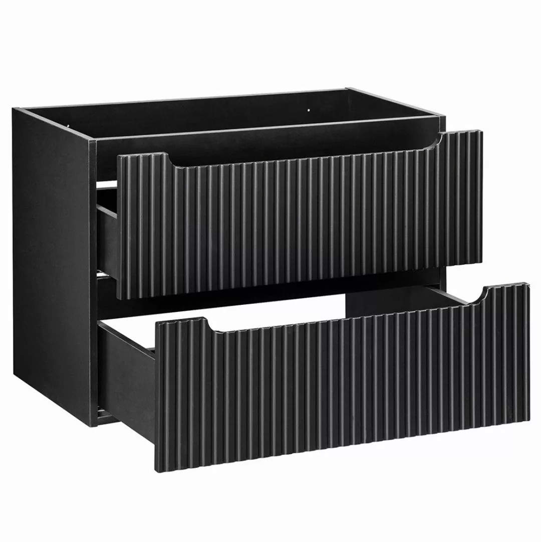 Lomadox Waschbeckenschrank NEWPORT-56-BLACK 80cm Badschrank 2 günstig online kaufen
