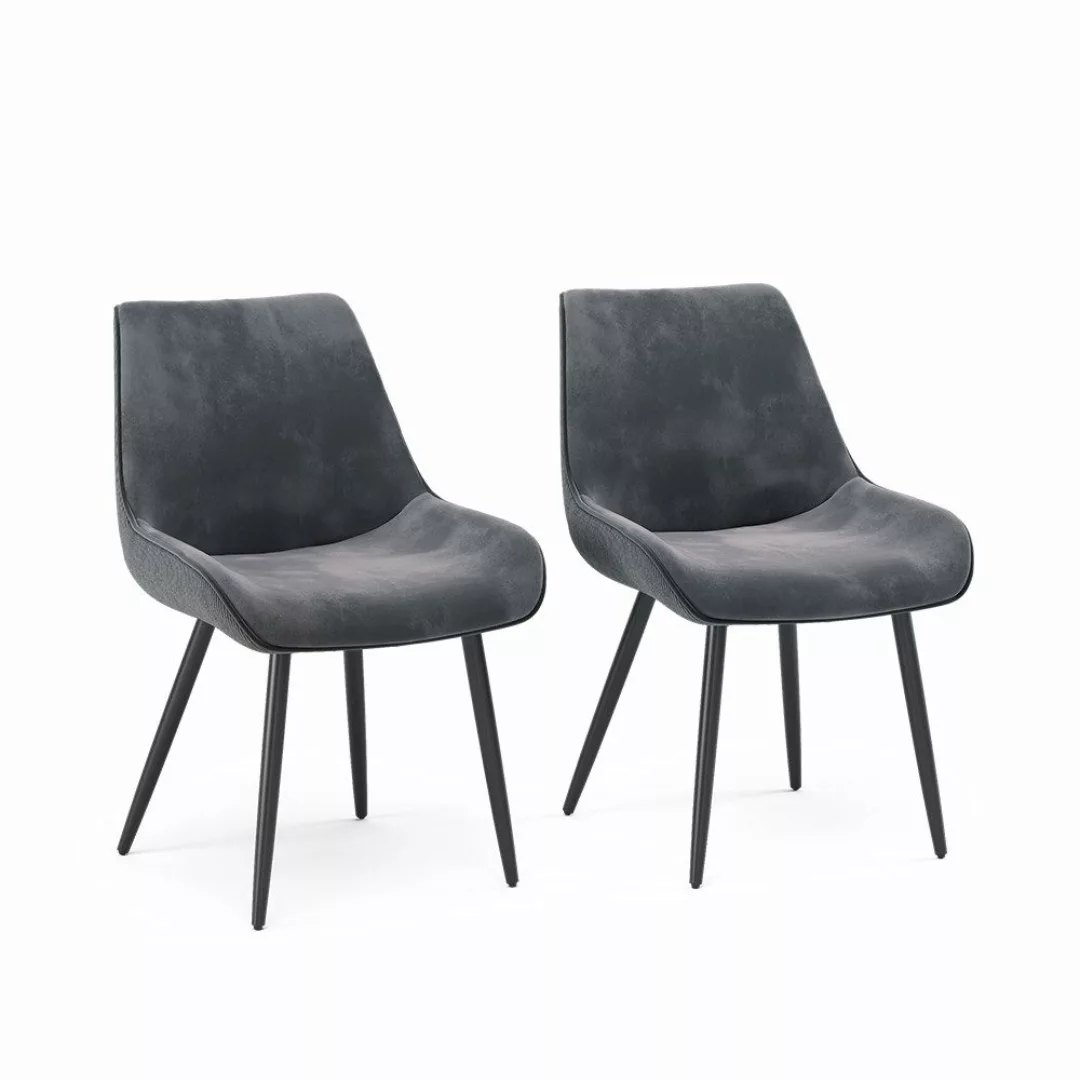 Vicco Esszimmerstuhl Eleganza, Anthrazit, 2er Set günstig online kaufen