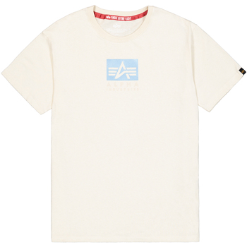 Alpha Industries  T-Shirts & Poloshirts Satin Logo T-Shirt - vintage white günstig online kaufen