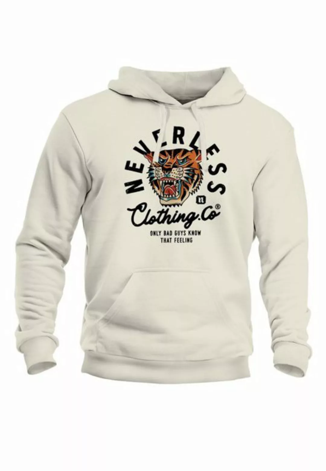 Neverless Hoodie Hoodie Herren Tiger Print Motiv Schrift Retro Vintage Clot günstig online kaufen