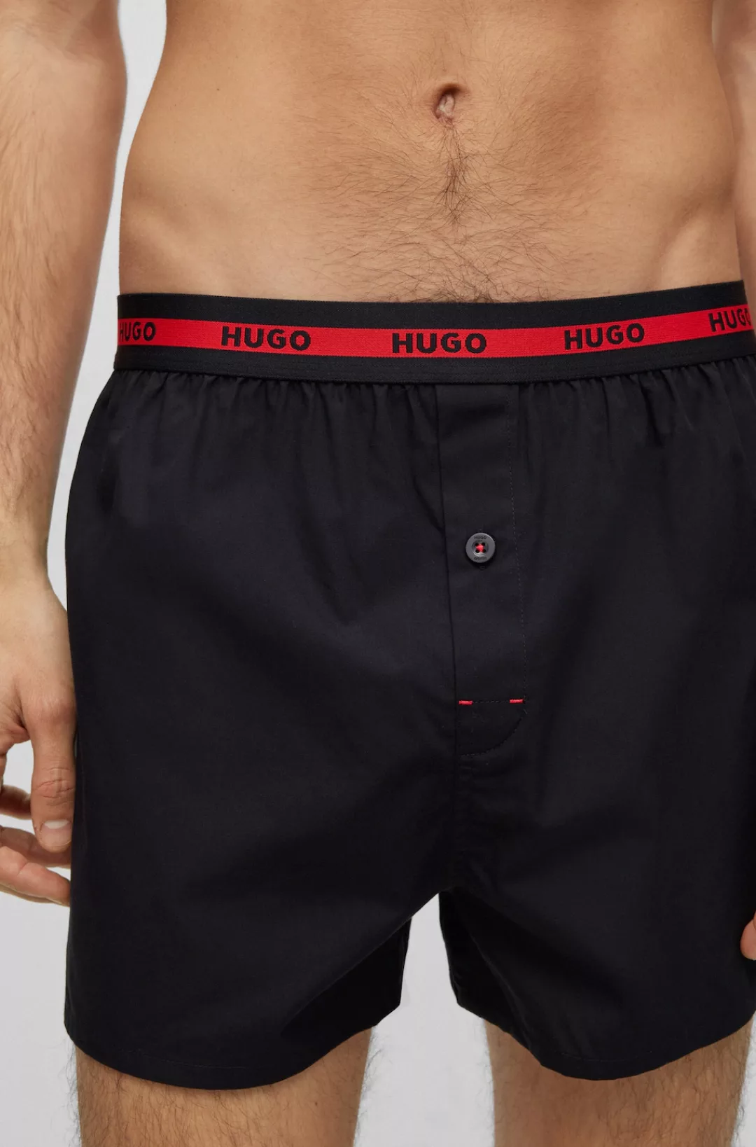 HUGO Underwear Boxershorts "WOVEN BOXER TWINPACK", mit Hugo Logo-Elastikbun günstig online kaufen