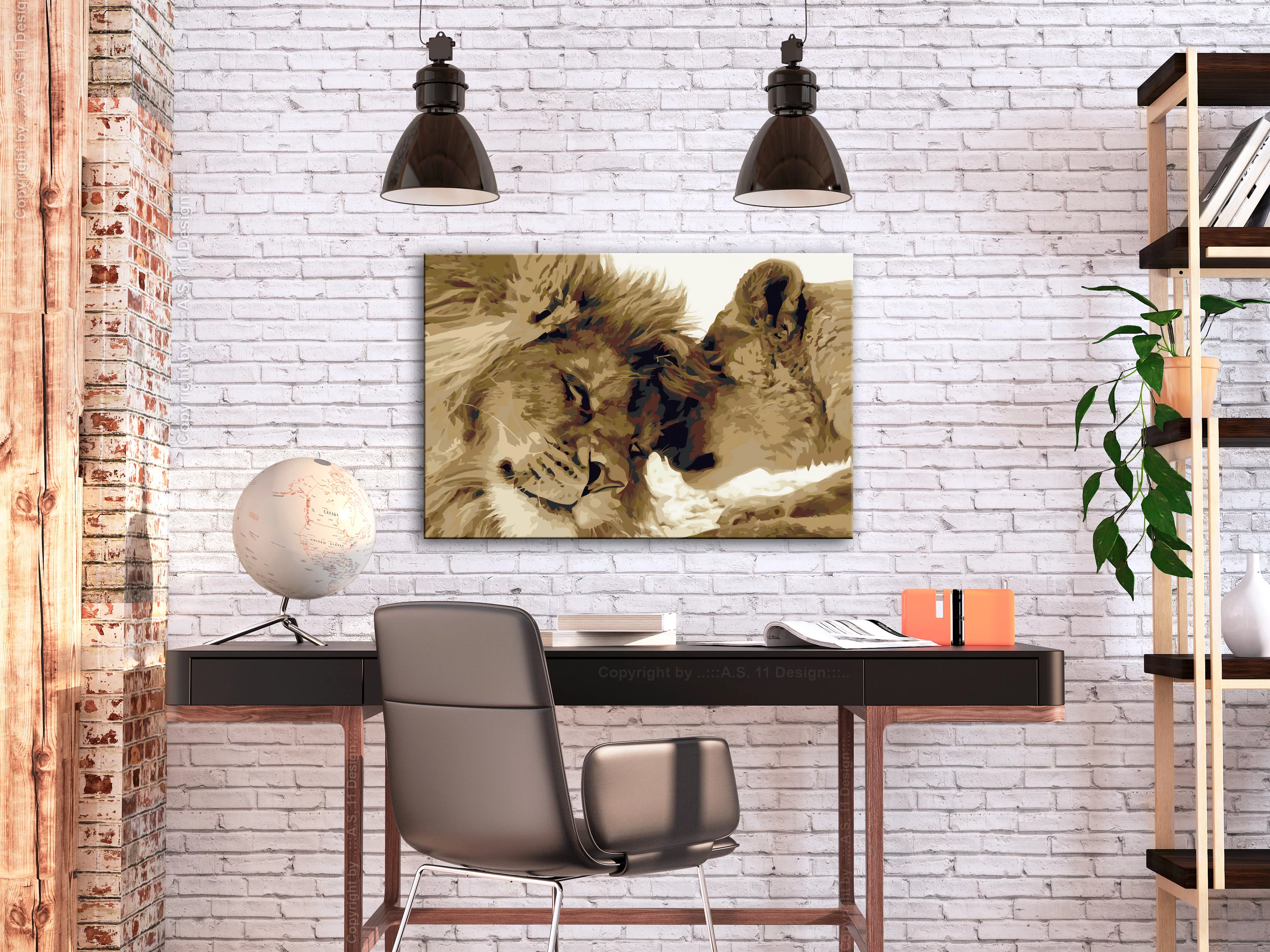 Malen Nach Zahlen - Löwenpaar (liebe) günstig online kaufen