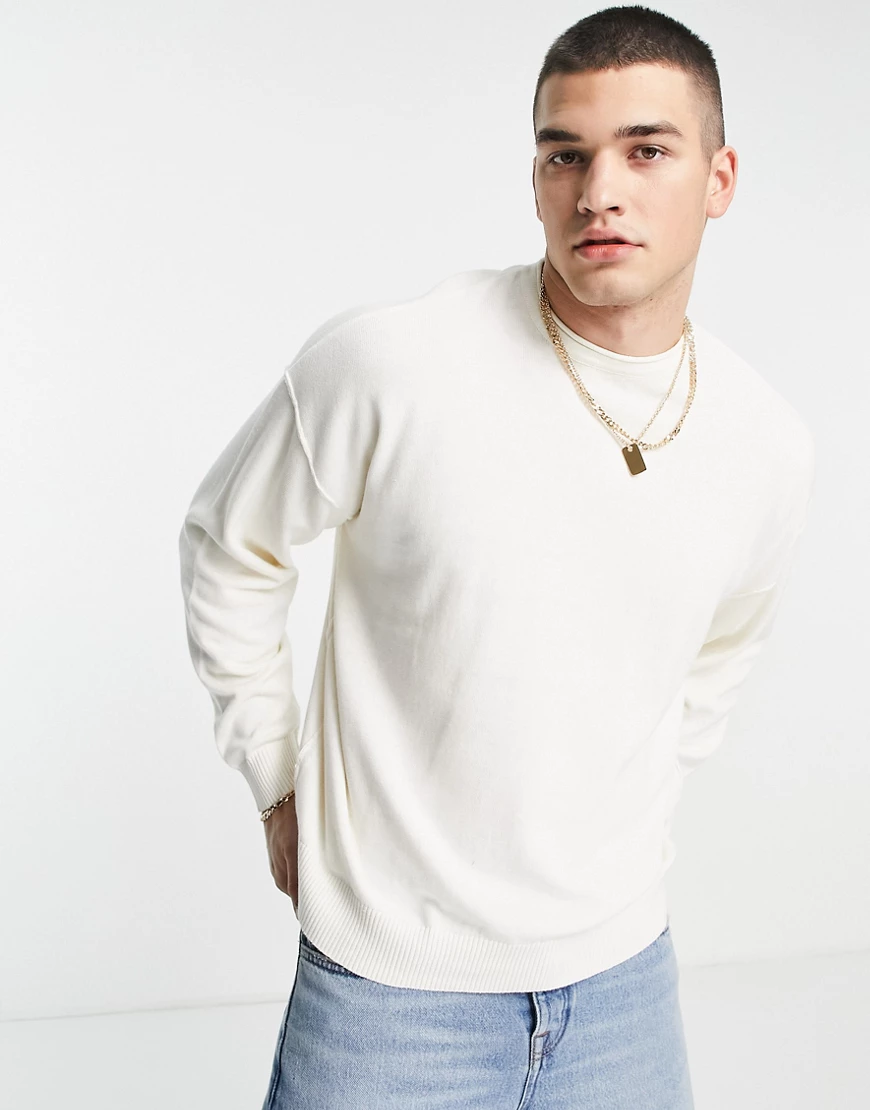 Another Influence – Pullover in Ecru-Neutral günstig online kaufen