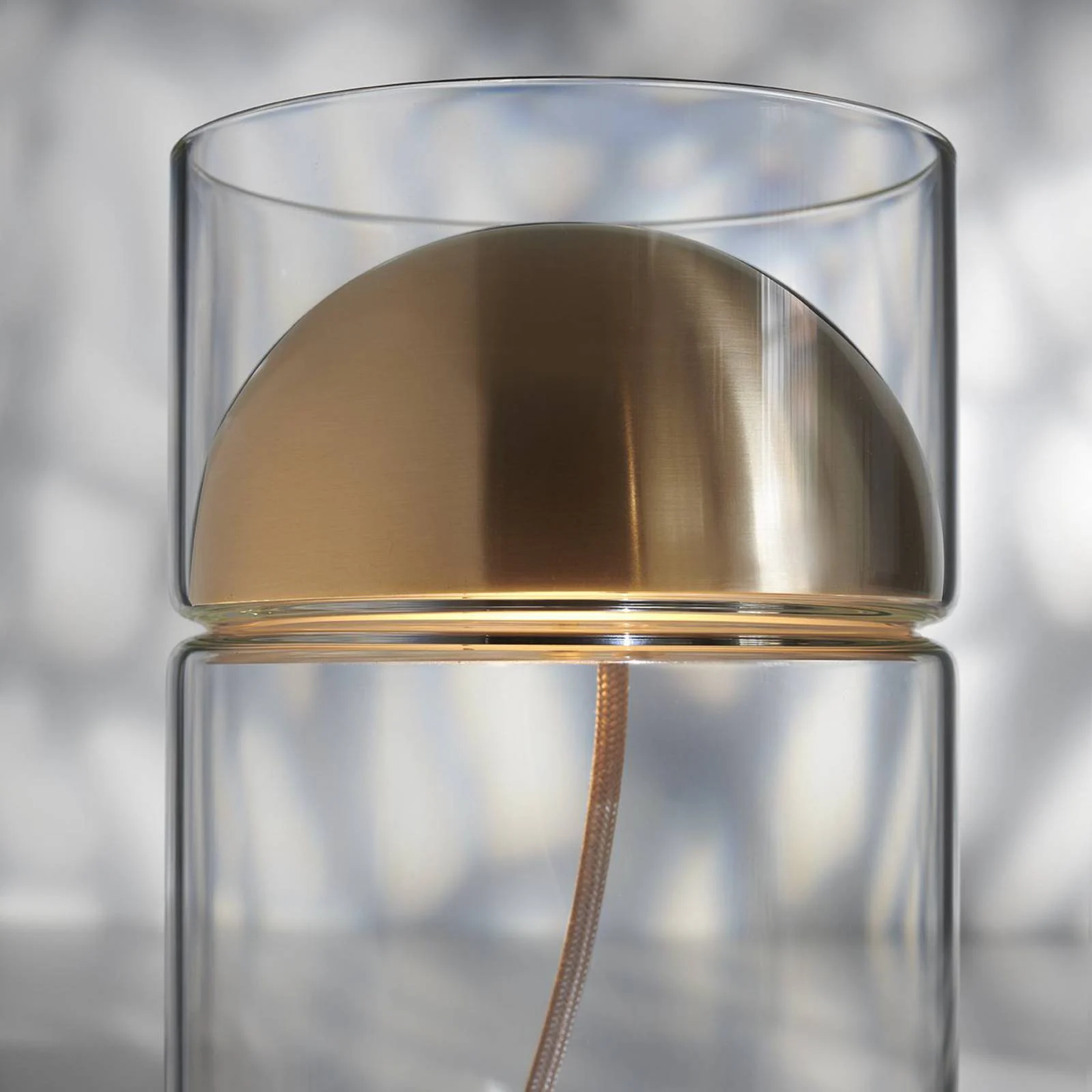Oluce LED-Tischleuchte Medusa, goldfarben, Glas, Höhe 30 cm günstig online kaufen