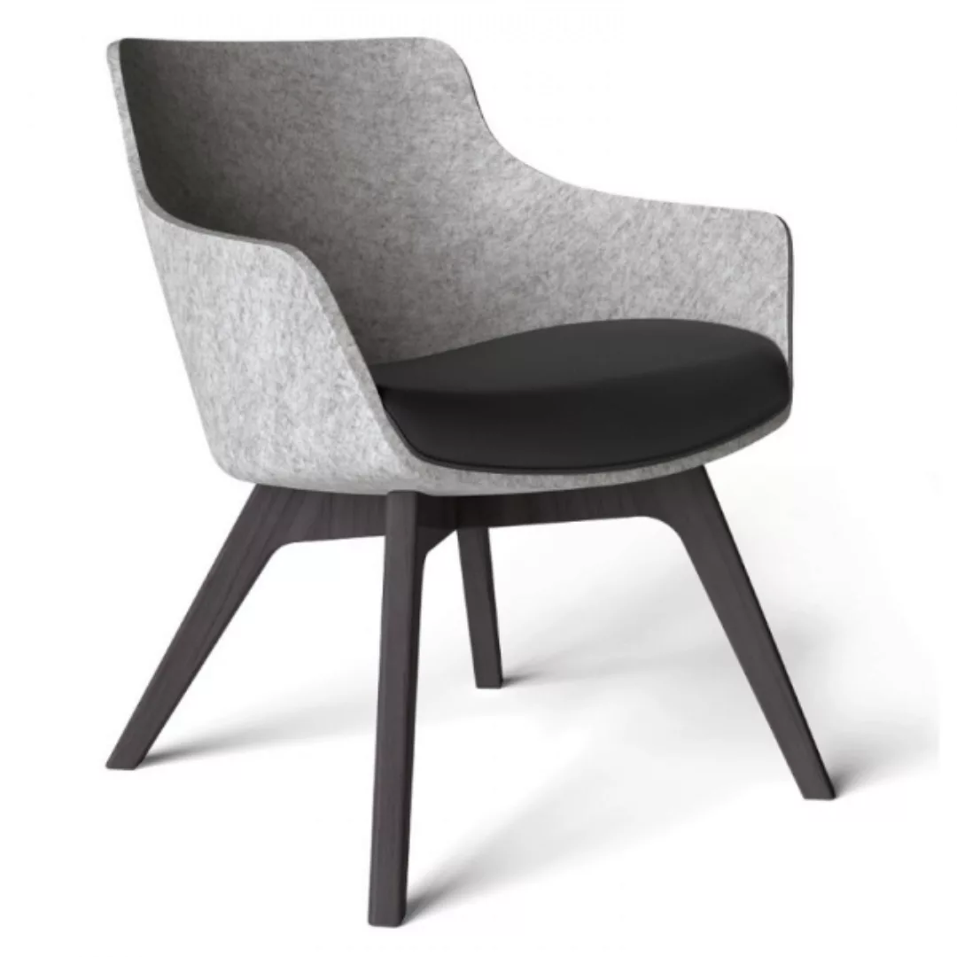 Klöber WOOOM (woo57) Sessel niedrig mit Holzgestell mit Seitenwangen günstig online kaufen