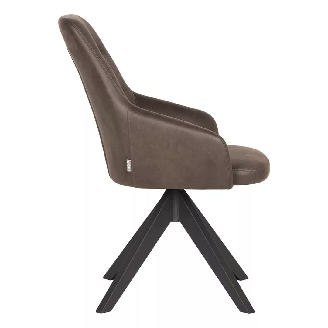 Drehbarer Esstisch Stuhl in Anthrazit Microfaser Loft Design (2er Set) günstig online kaufen