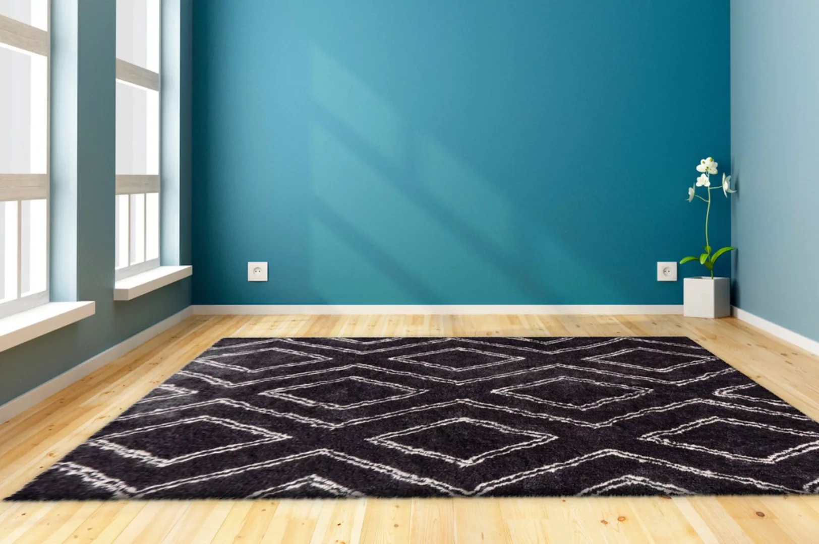 Home affaire Hochflor-Teppich »Jeana«, rechteckig, 27 mm Höhe, retro, Wohnz günstig online kaufen