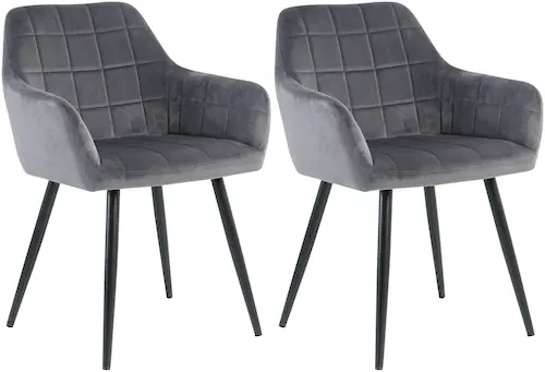INOSIGN 4-Fußstuhl, (Set), 2 St., Samt, mit Quadratsteppung innen günstig online kaufen
