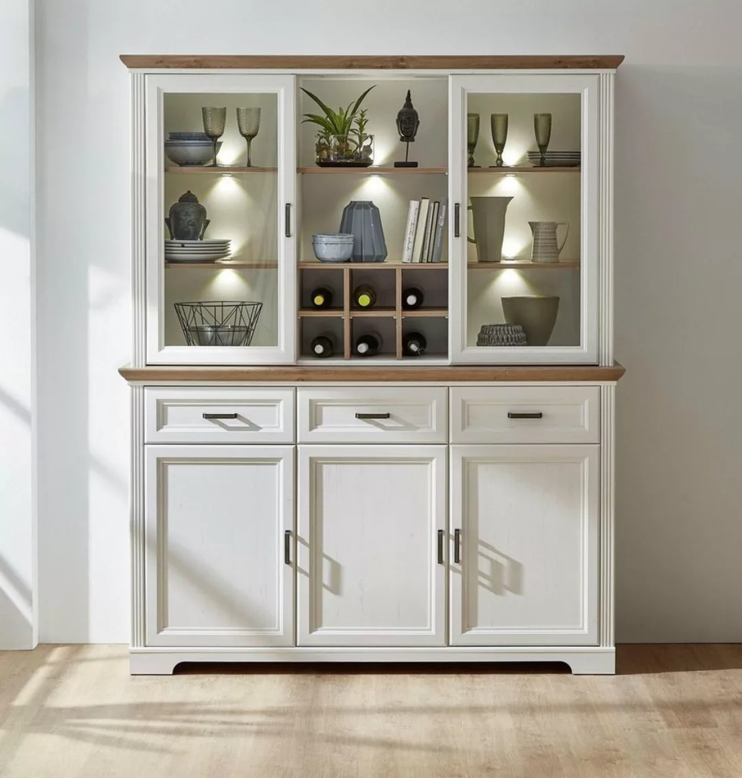 Innostyle Vitrine "Jasmin", (1 Sideboard und 1 Aufsatzvitrine), 2-teilig günstig online kaufen