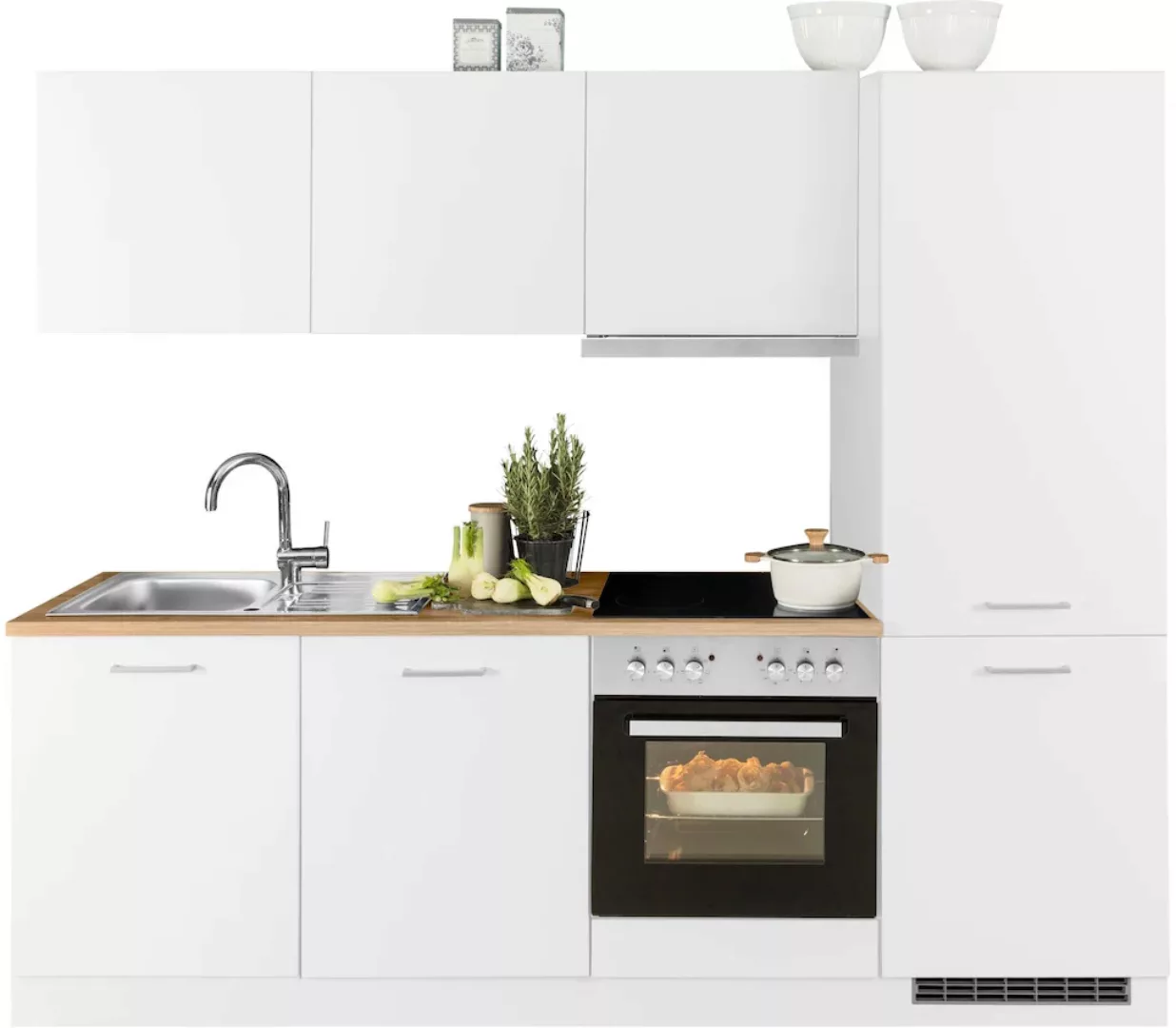 HELD MÖBEL Küchenzeile "Kehl", mit E-Geräten, Breite 240 cm, inkl. Kühl/Gef günstig online kaufen