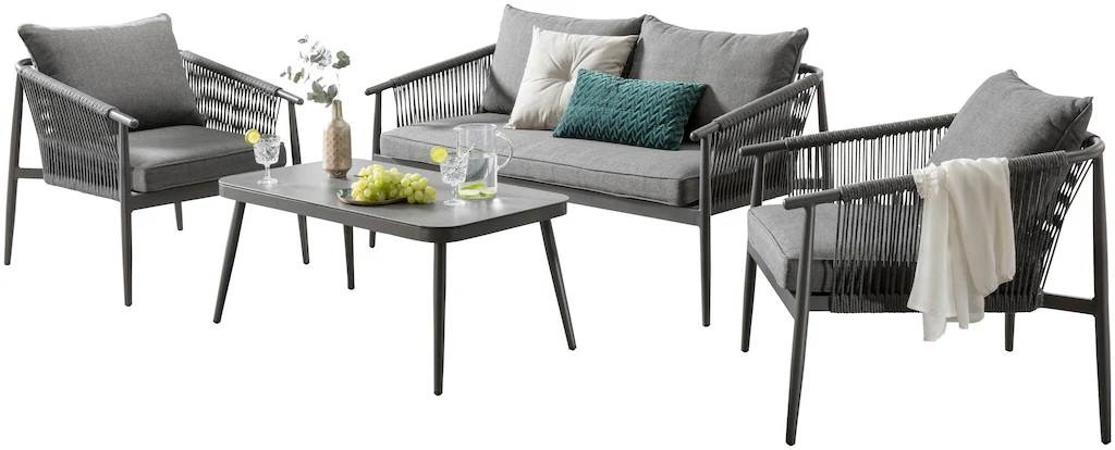 Destiny Gartenlounge-Set "VERONA", (Set, 11 tlg., 1x 2er Sofa, 2x Sessel, 1 günstig online kaufen