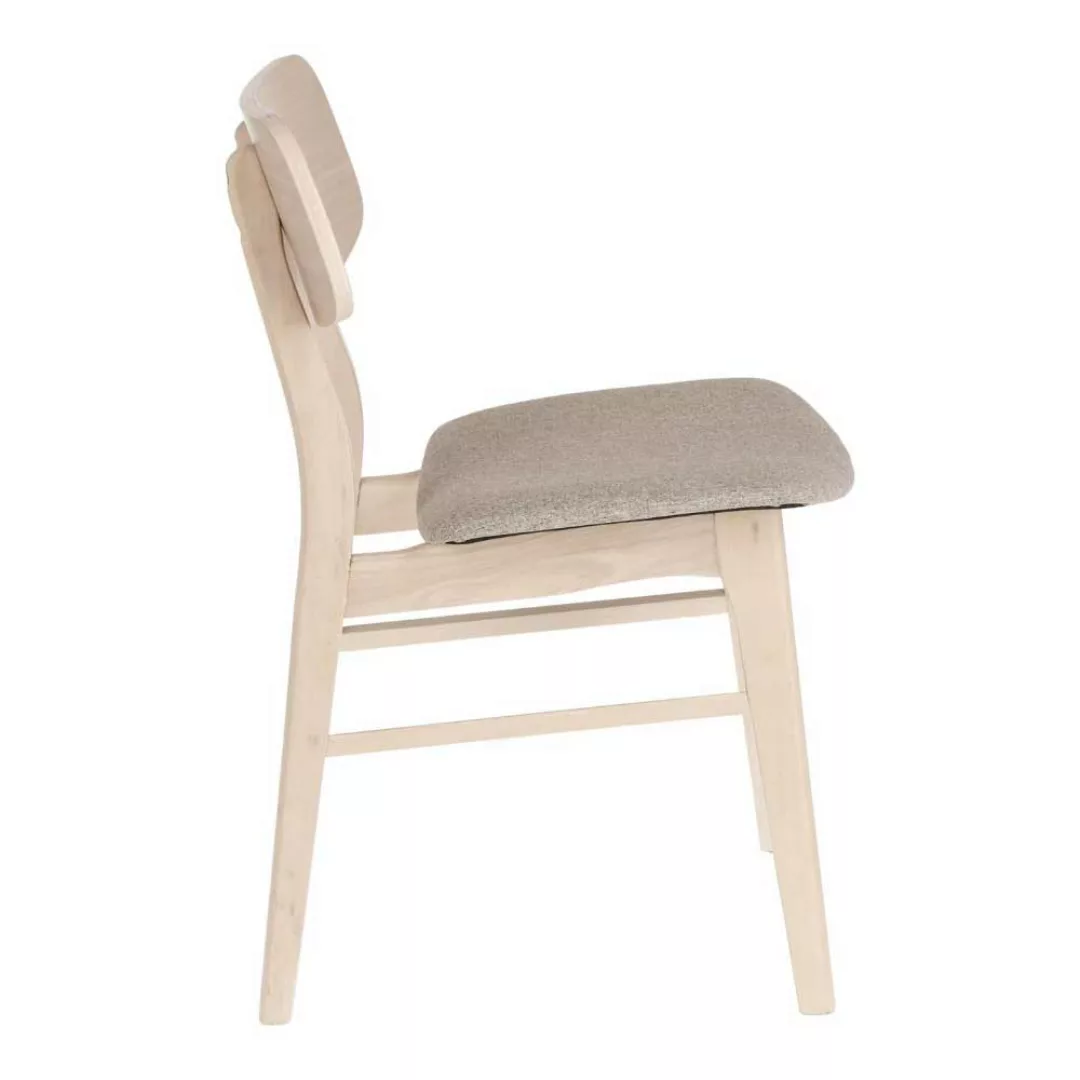 Küchenstühle aus Akazie Massivholz gepolsterter Sitzfläche in Grau (2er Set günstig online kaufen