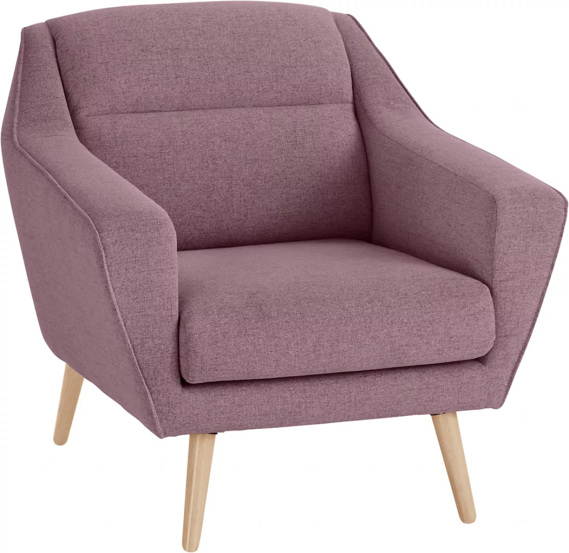 andas Sessel »Bille«, mit Naht im Rückenkissen und Eiche-Beinen, Design by günstig online kaufen