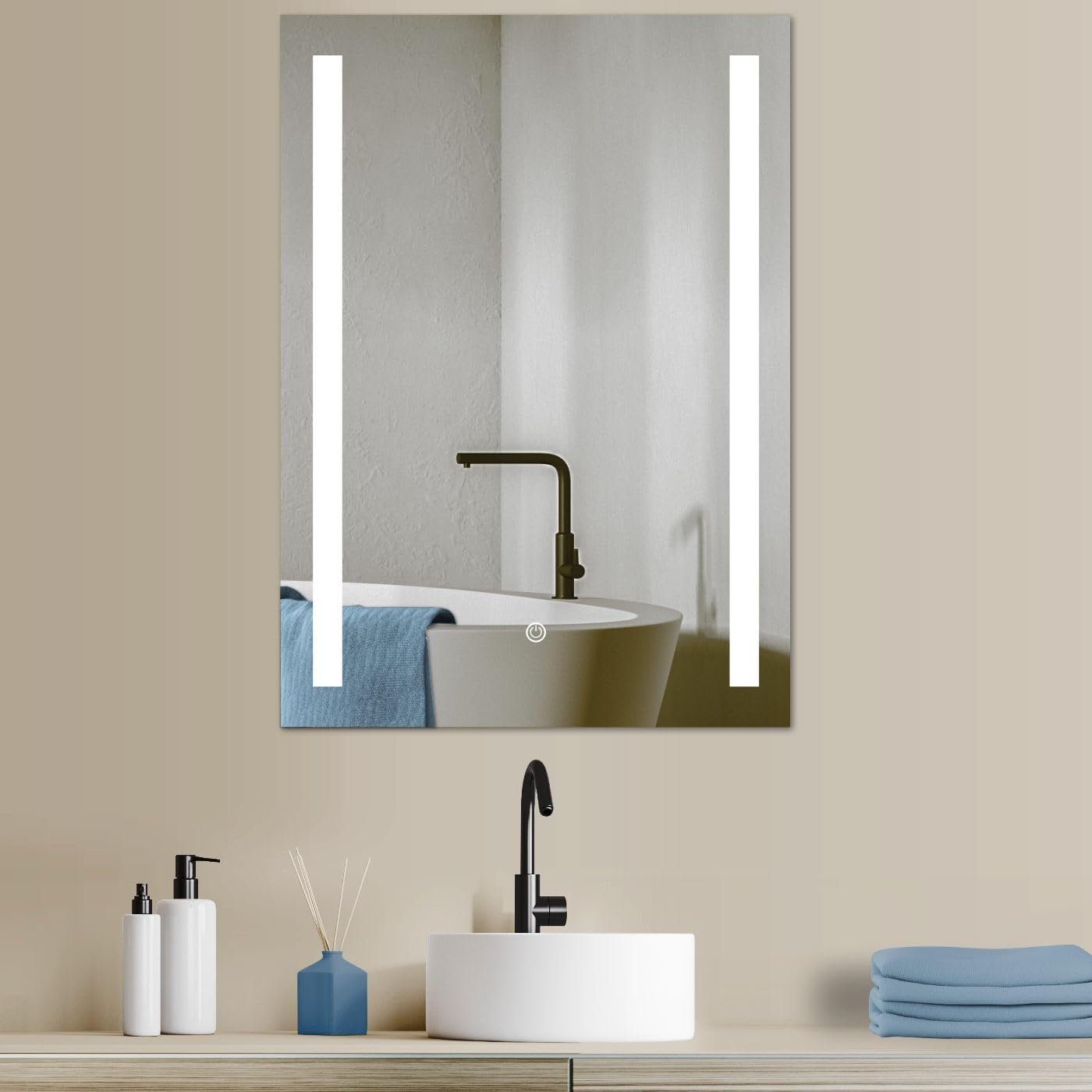 HOKO Badspiegel mit beleuchtung 50x70/60x80cm Wandspiegel günstig online kaufen