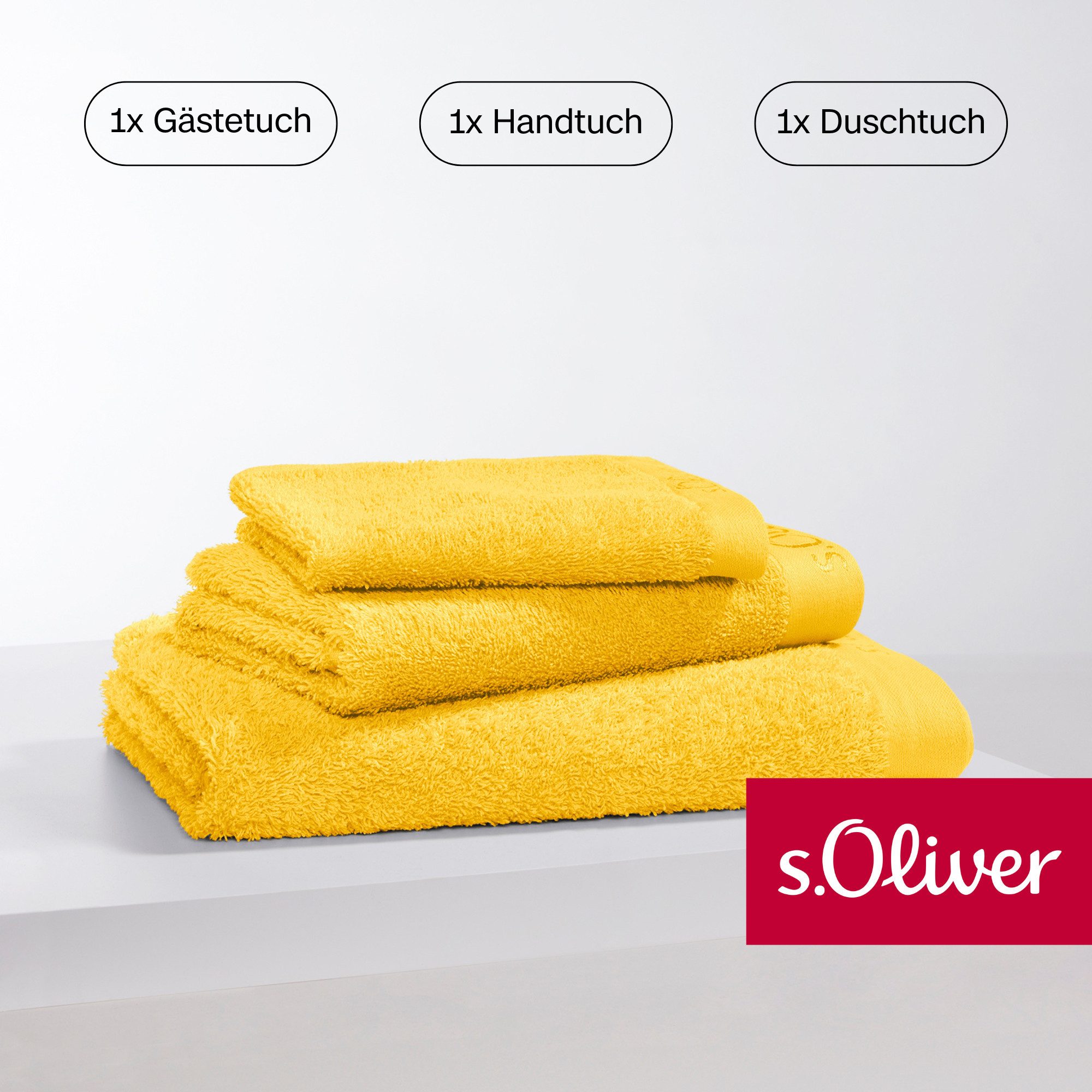 s.Oliver Handtuch Set »s.Oliver, Premium Qualität, 600 gr/m²,«, (Set, 3 St. günstig online kaufen