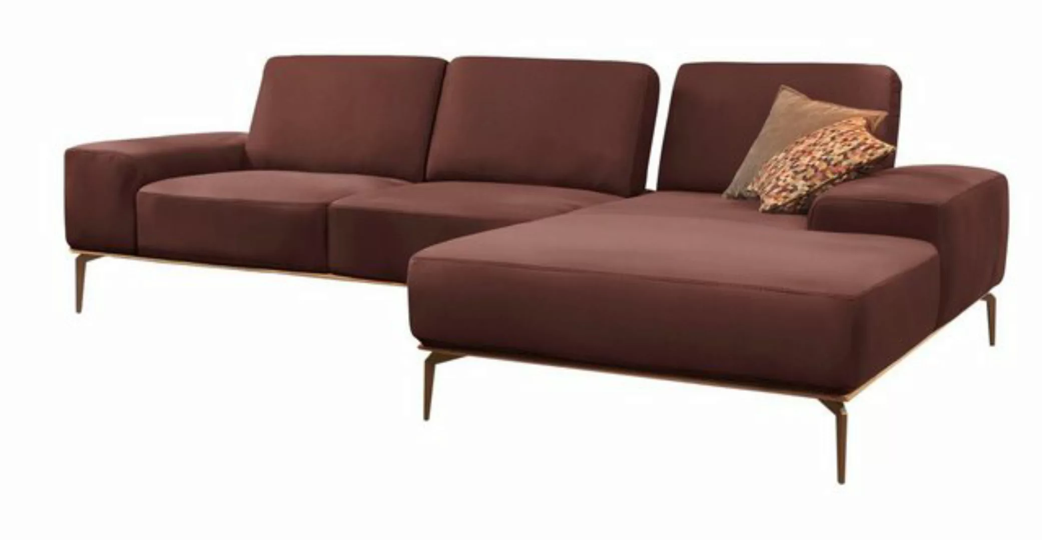 W.SCHILLIG Ecksofa run, mit Holzsockel, Füße in Bronze pulverbeschichtet, B günstig online kaufen