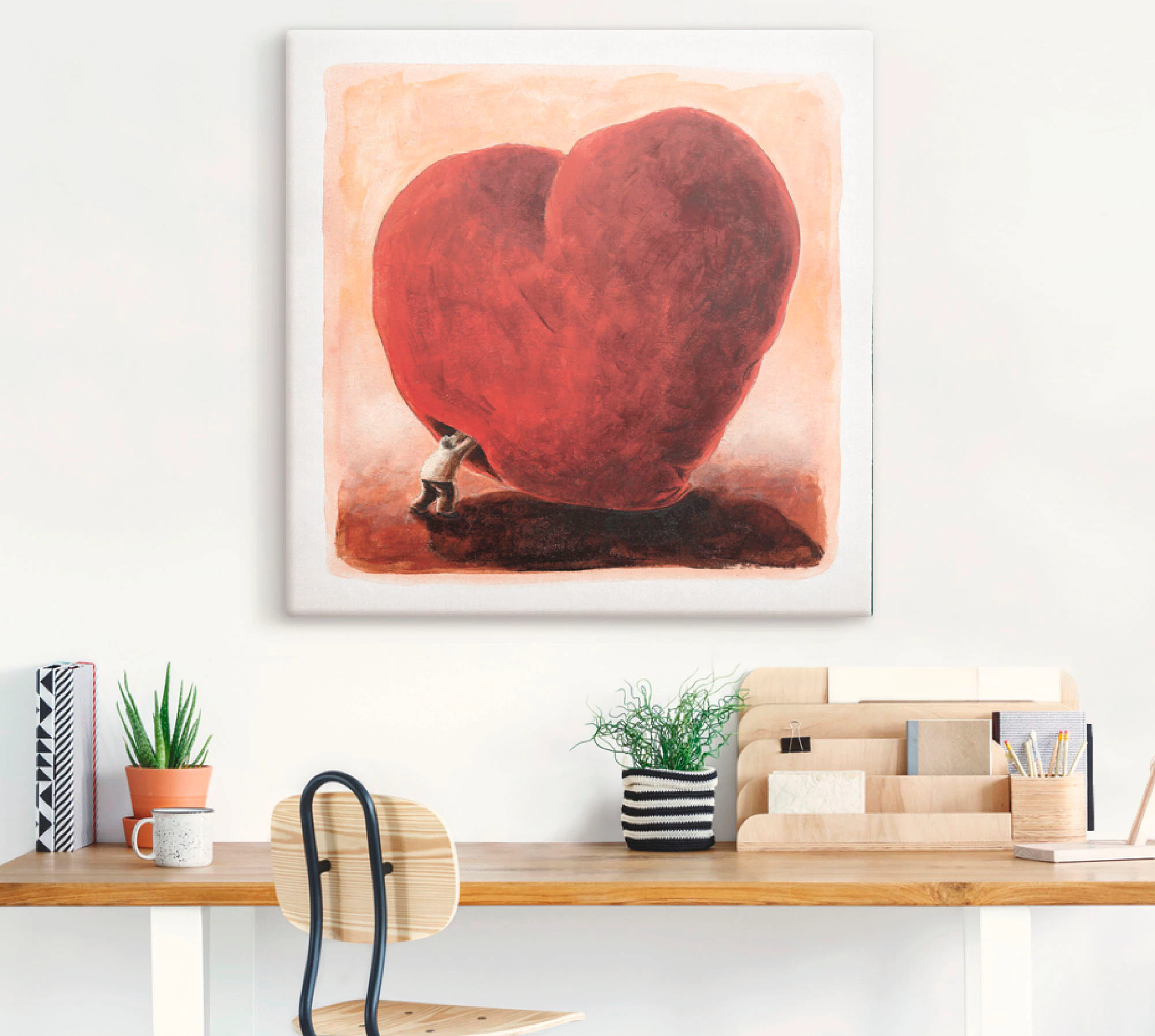 Artland Leinwandbild "Weiches Herz", Herzen, (1 St.), auf Keilrahmen gespan günstig online kaufen