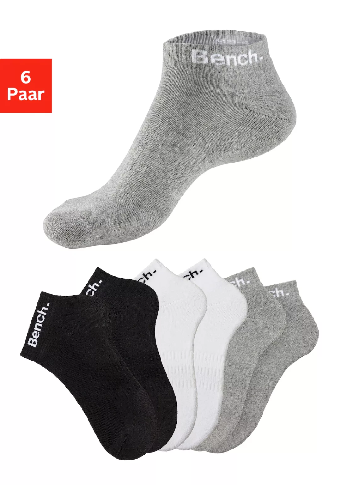 Bench. Sportsocken, (Packung), Tennis Kurzsocken mit Halbfußfrottee günstig online kaufen