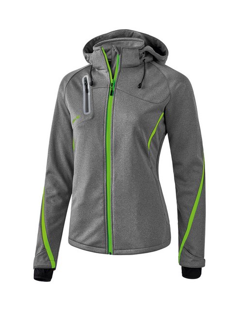 Erima Winterjacke softshell jacket FUNCTION GREY MELANGE/GREEN GECKO günstig online kaufen