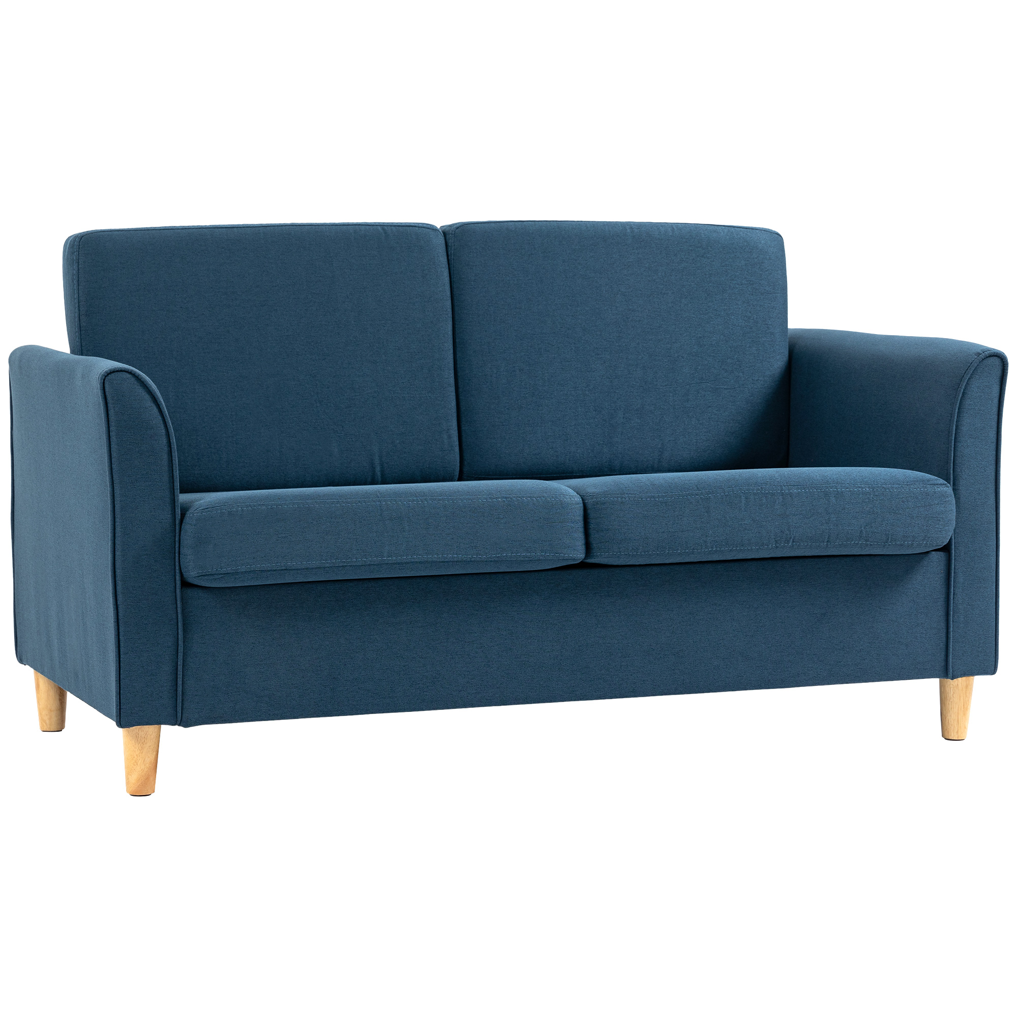 HOMCOM 2 Sitzer Sofa, Couch mit Holzbeine, Leinenoptik, Gepolsterter Polste günstig online kaufen