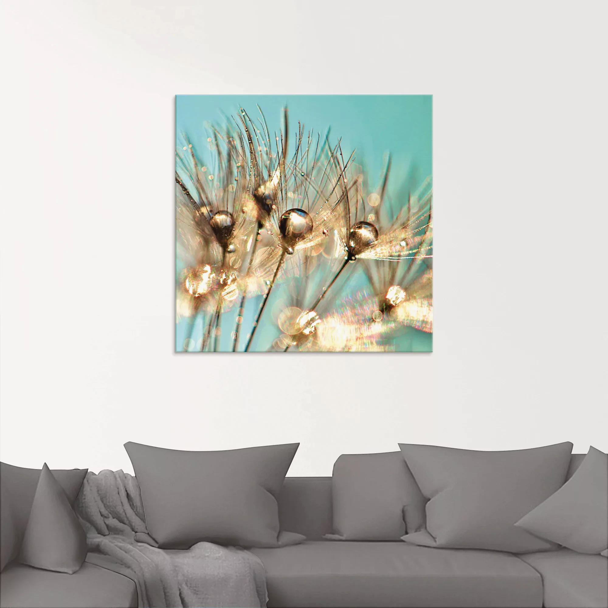 Artland Glasbild »Pusteblume Goldener Tau«, Blumen, (1 St.) günstig online kaufen