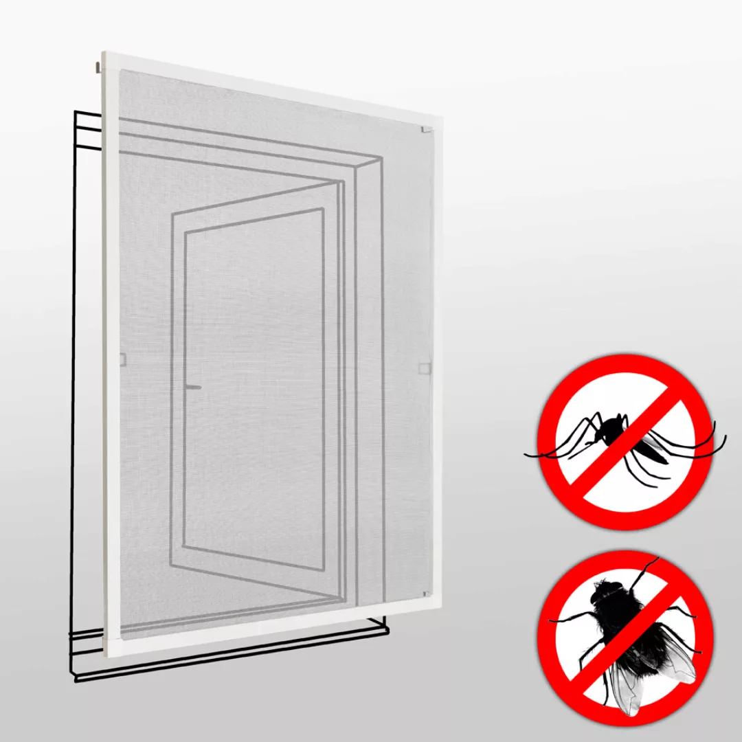 Fliegengitter für Fensterrahmen - 130 x 150 cm, weiß günstig online kaufen
