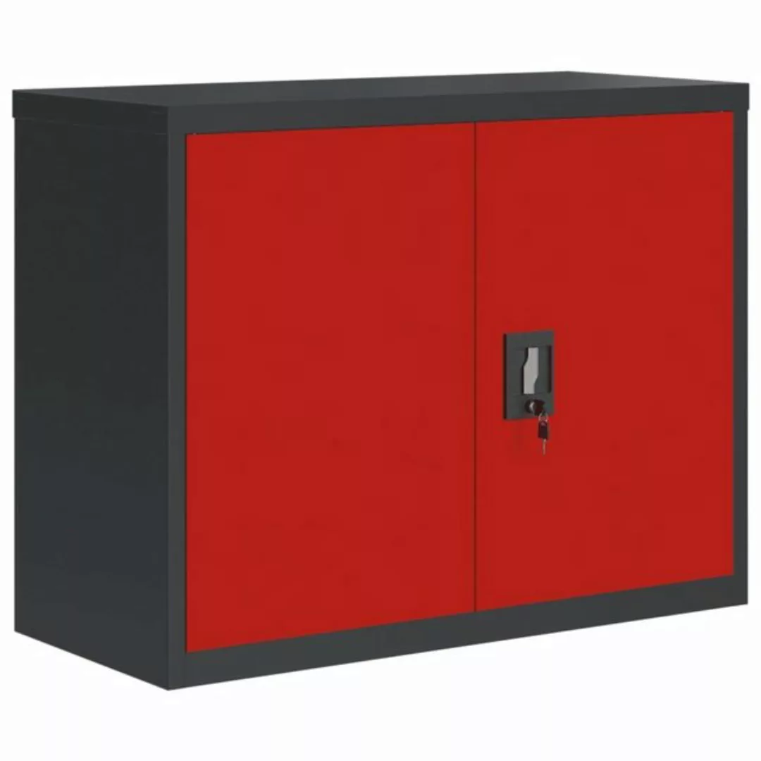 furnicato Aktenschrank Anthrazit und Rot 90x40x70 cm Stahl günstig online kaufen