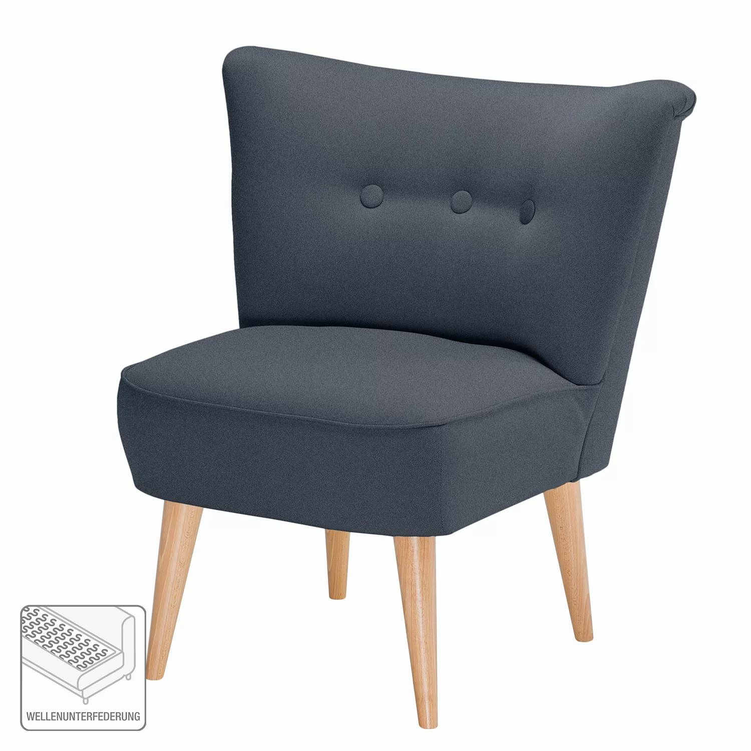 home24 Mørteens Sessel Bumberry Jeansblau Webstoff 72x80x64 cm (BxHxT) günstig online kaufen