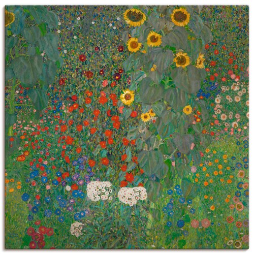 Artland Wandbild "Garten mit Sonnenblumen", Blumenwiese, (1 St.), als Leinw günstig online kaufen