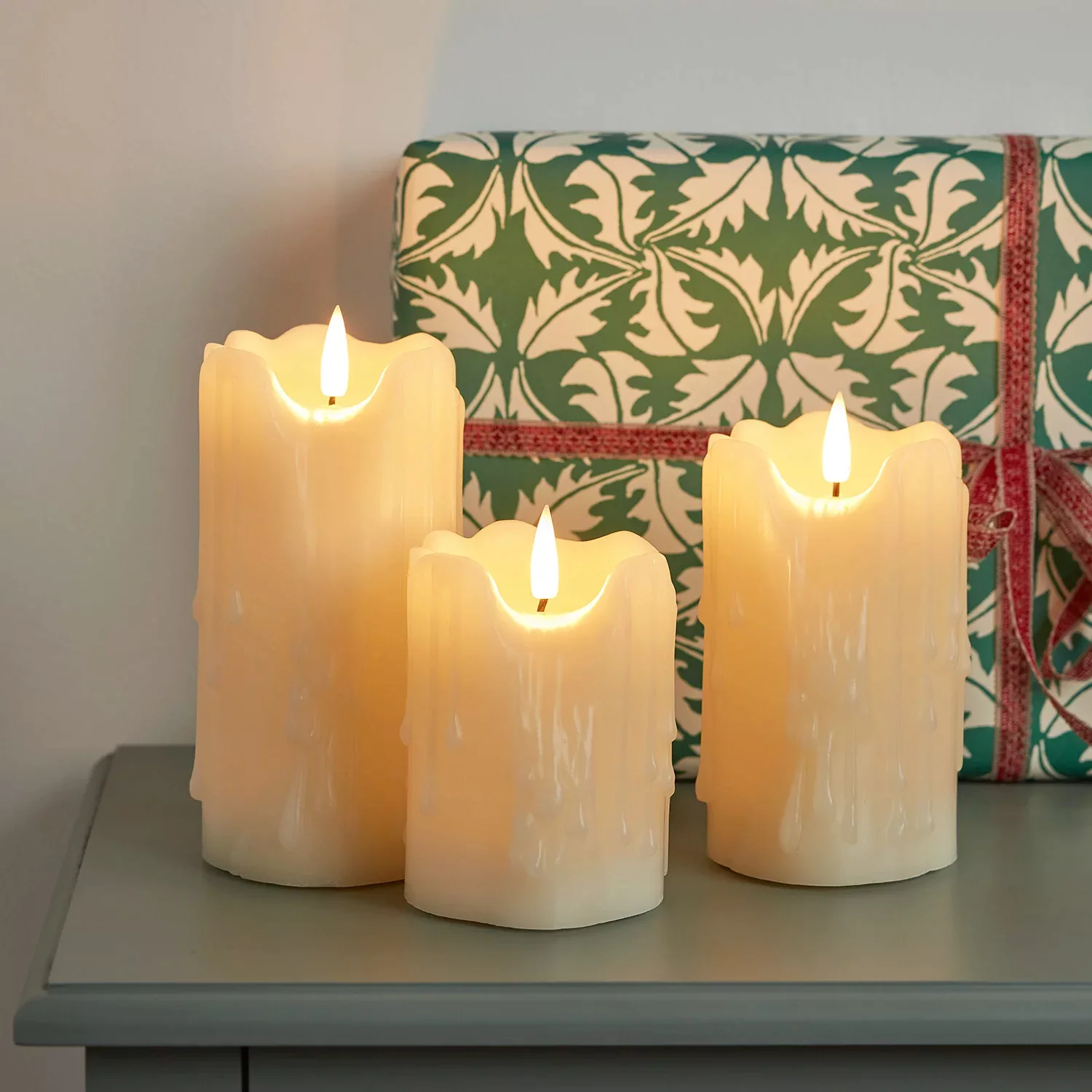 TruGlow® LED Kerzen Trio mit Tropf-Effekt günstig online kaufen