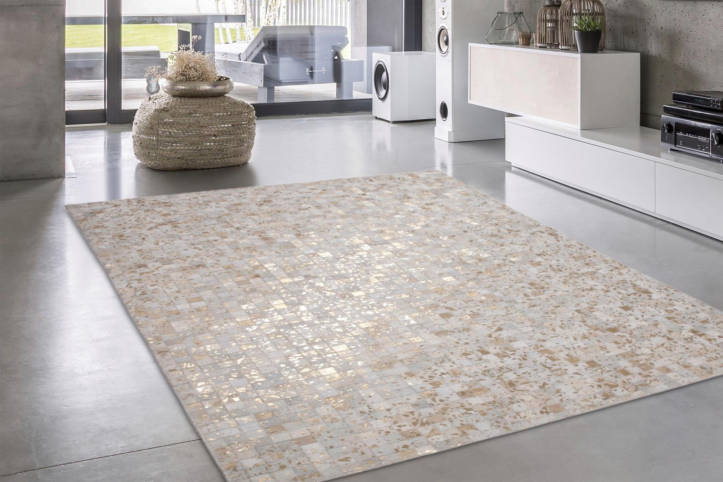 calo-deluxe Fellteppich »Audra 100«, rechteckig, 8 mm Höhe, echtes Rinderfe günstig online kaufen