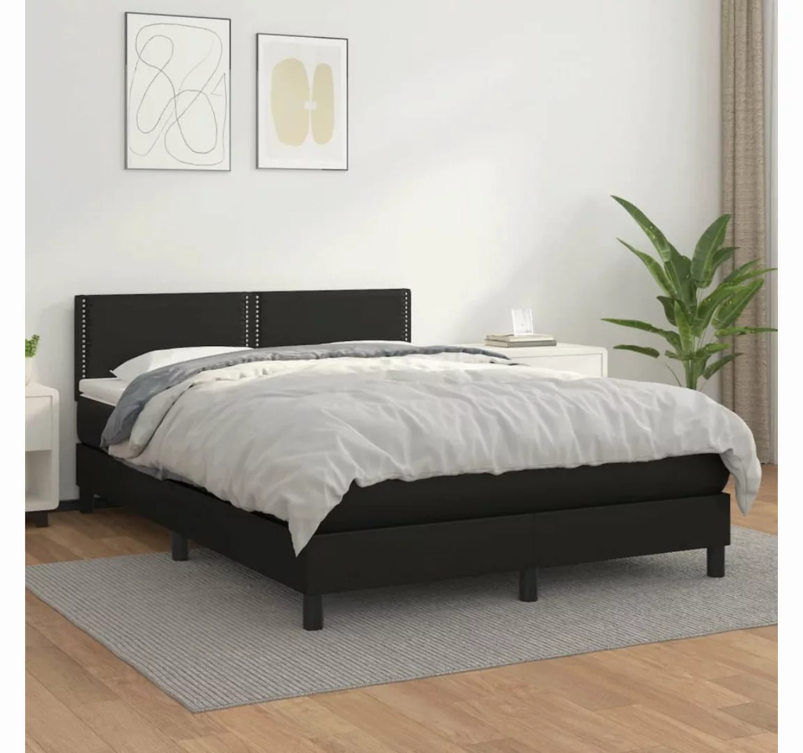 vidaXL Boxspringbett Bett Boxspringbett mit Matratze Kunstleder (140 x 200 günstig online kaufen