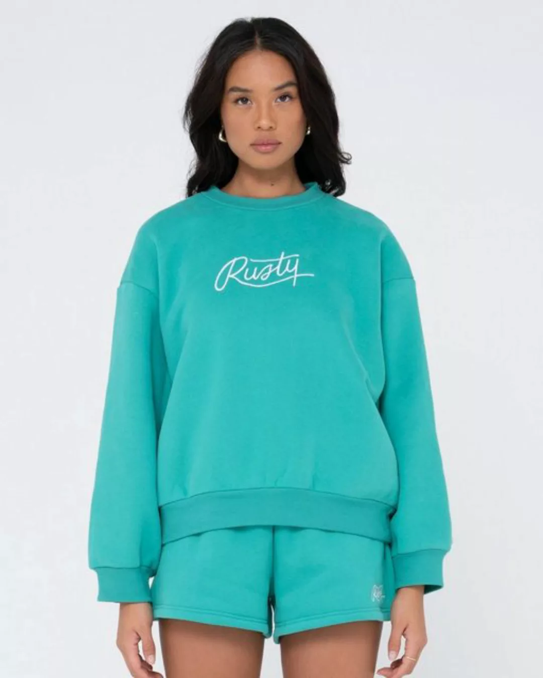 Rusty Sweatshirt RUSTY SCRIPT OVERSIZE CREW NECK FLEECE günstig online kaufen