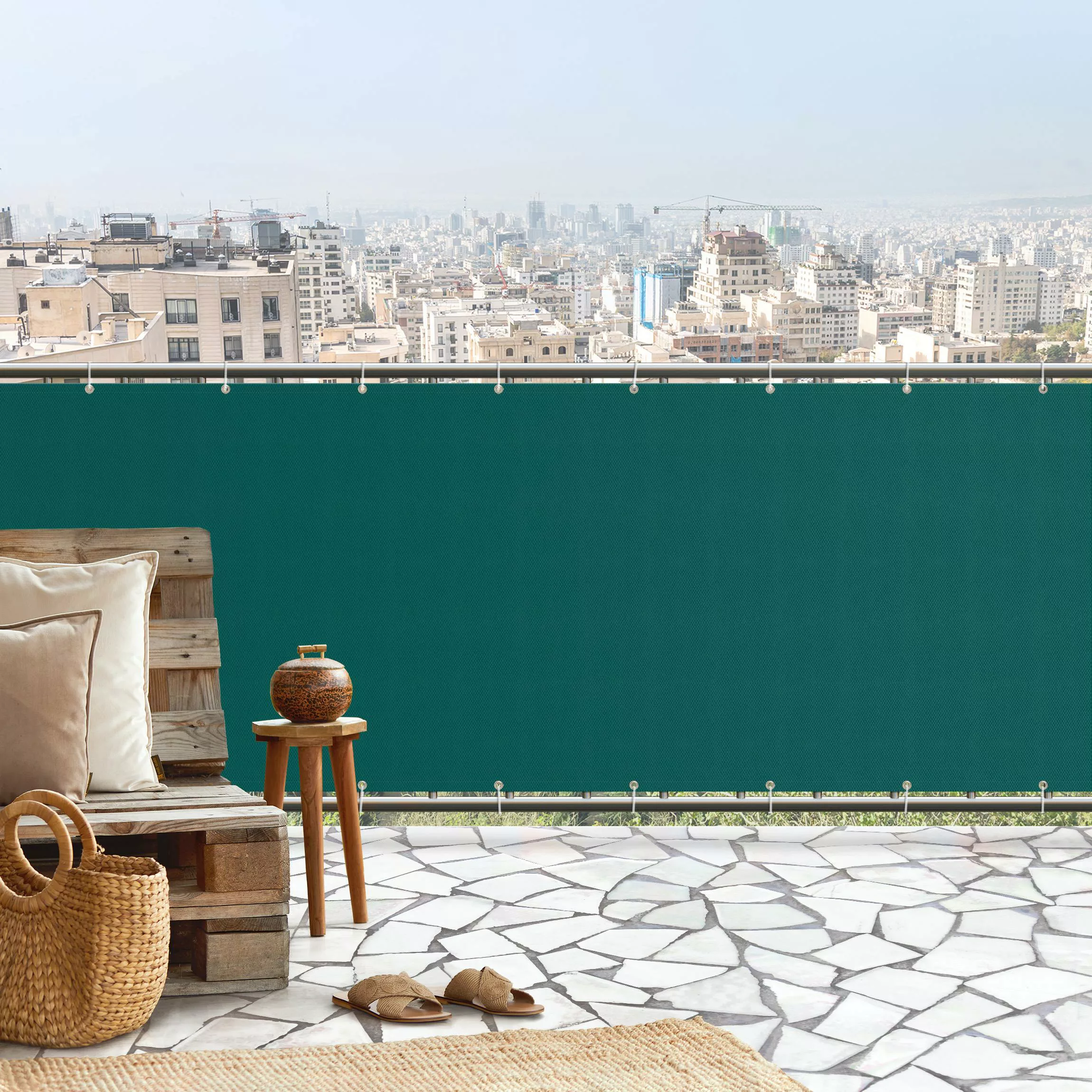 Balkon Sichtschutz Piniengrün günstig online kaufen