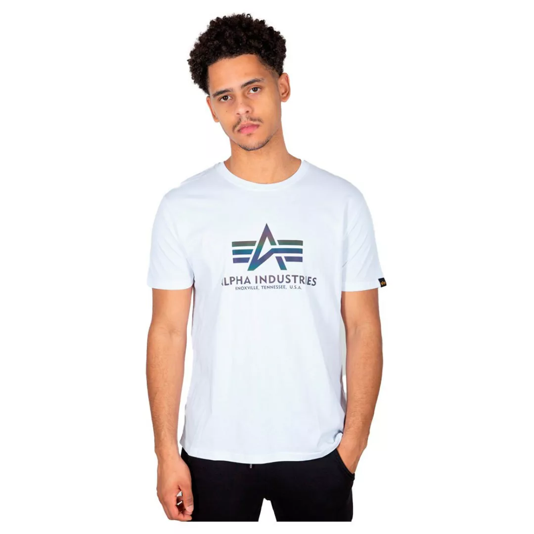 Alpha Industries Basic Rainbow Reflective Kurzärmeliges T-shirt XL White günstig online kaufen