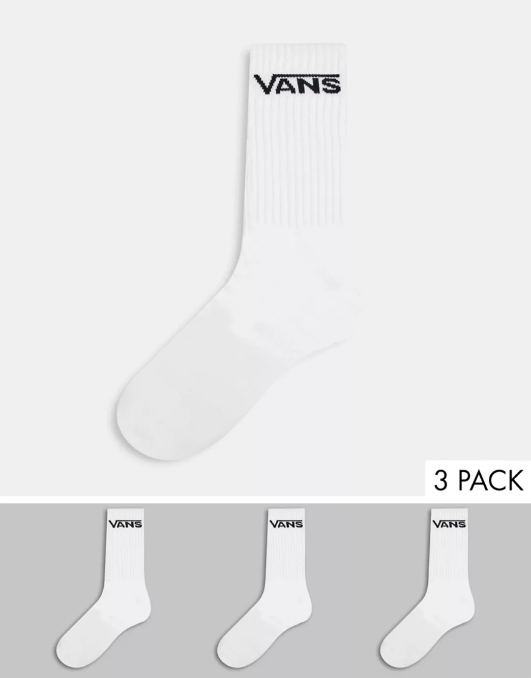 Vans Classic Crew – Weiße Socken im 3er-Pack günstig online kaufen