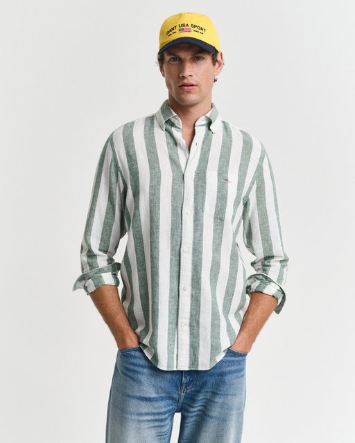 Gant Langarmhemd "REG COTTON LINEN STRIPE SHIRT", leicht, luftig und atmung günstig online kaufen