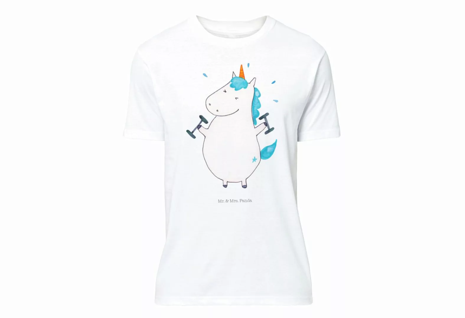 Mr. & Mrs. Panda T-Shirt Einhorn Fitness - Weiß - Geschenk, Pegasus, Sixpac günstig online kaufen