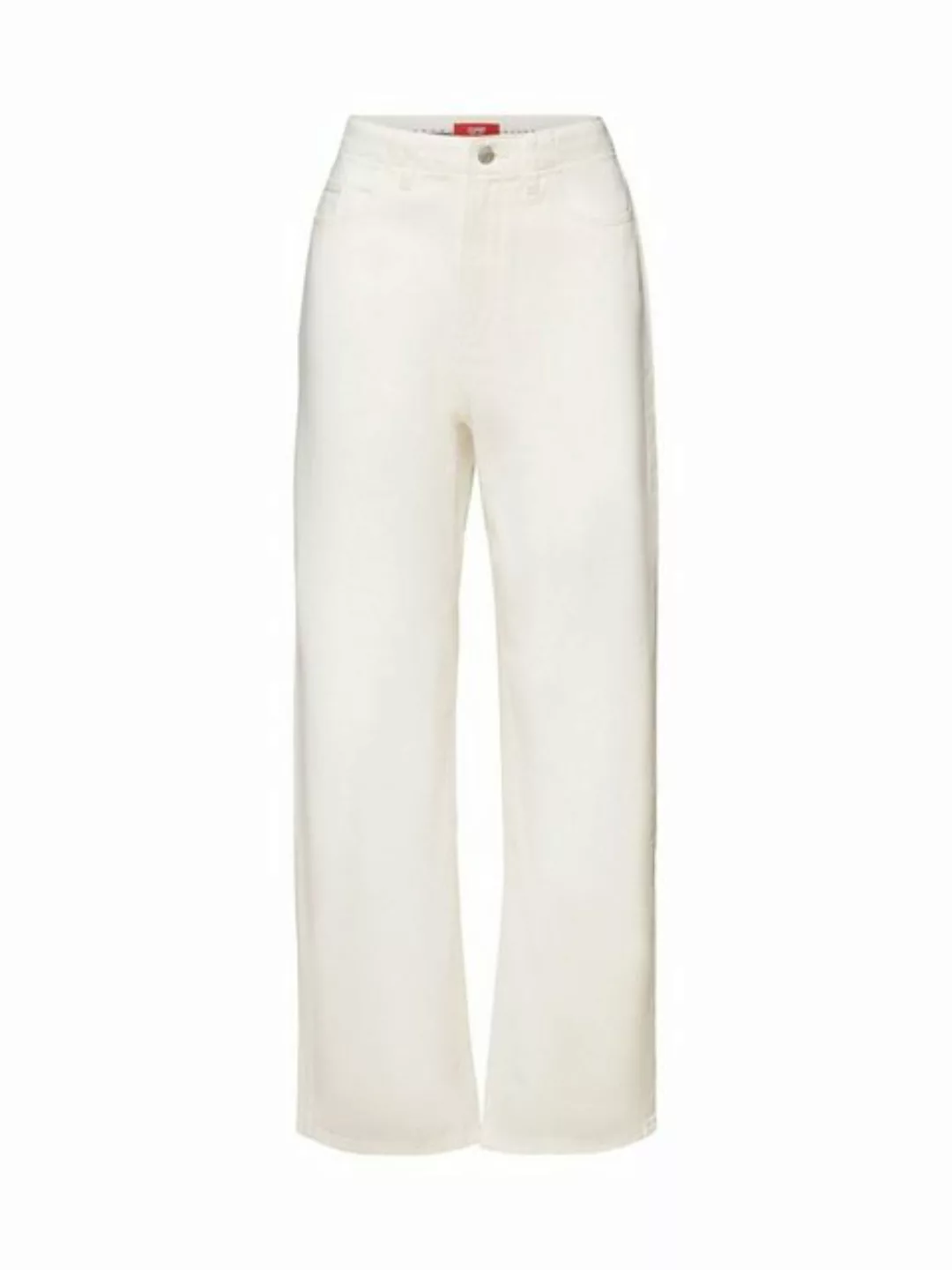 Esprit Loose-fit-Jeans Twillhose mit weitem Bein, 100 % Baumwolle günstig online kaufen