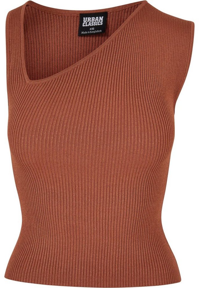 URBAN CLASSICS T-Shirt Urban Classics Damen Ladies Rib Knit Asymmetric Top günstig online kaufen