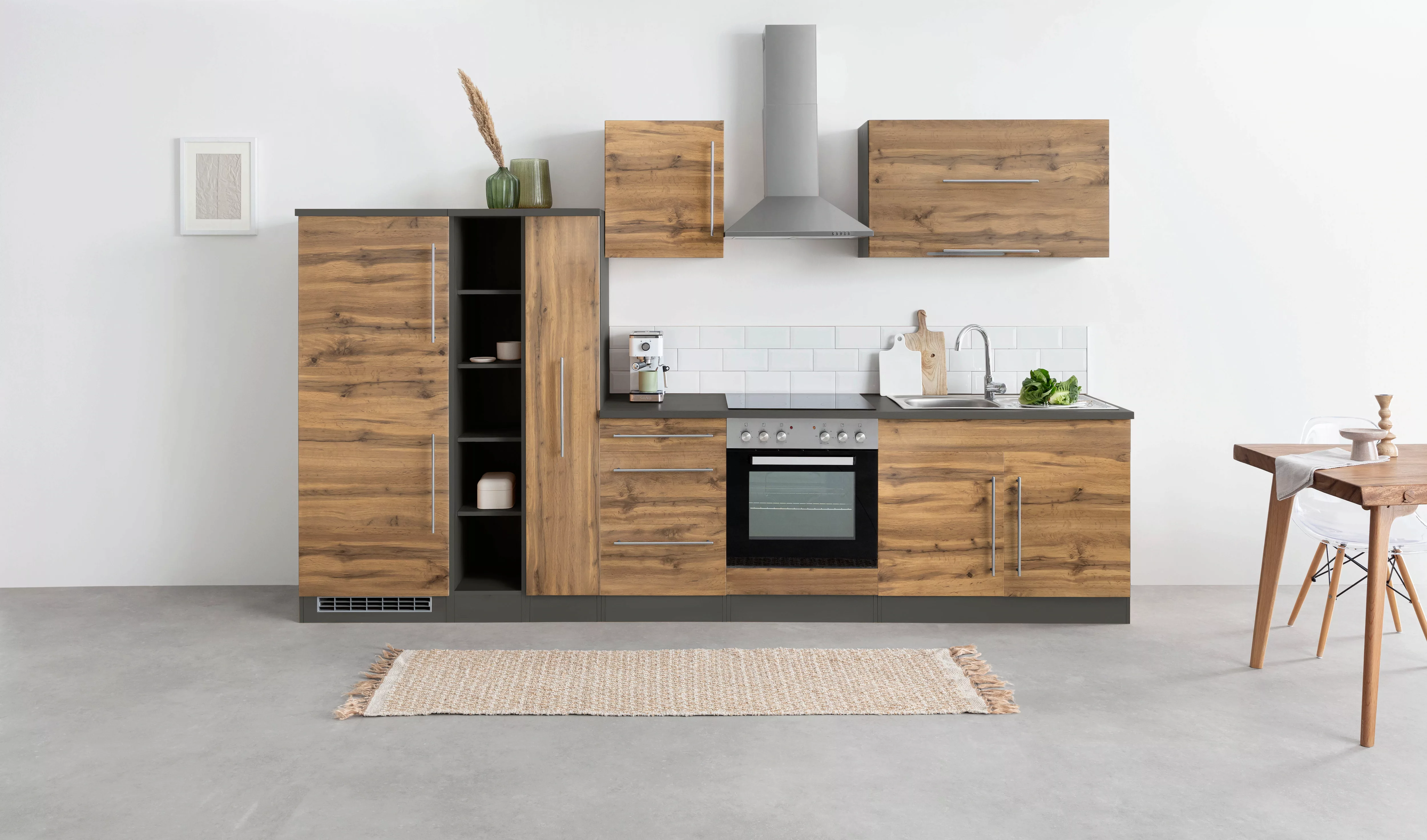 KOCHSTATION Küchenzeile "KS-Samos", ohne E-Geräte, Breite 300 cm günstig online kaufen
