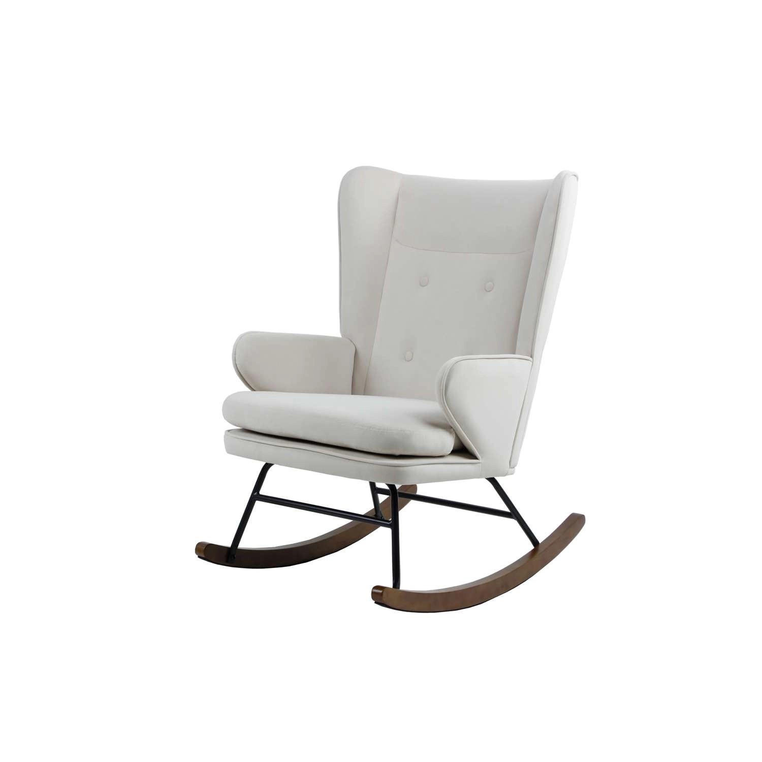 MeGusta Moderner Stuhl Schaukelstuhl Beige Polsterstuhl Esszimmerstuhl mit günstig online kaufen