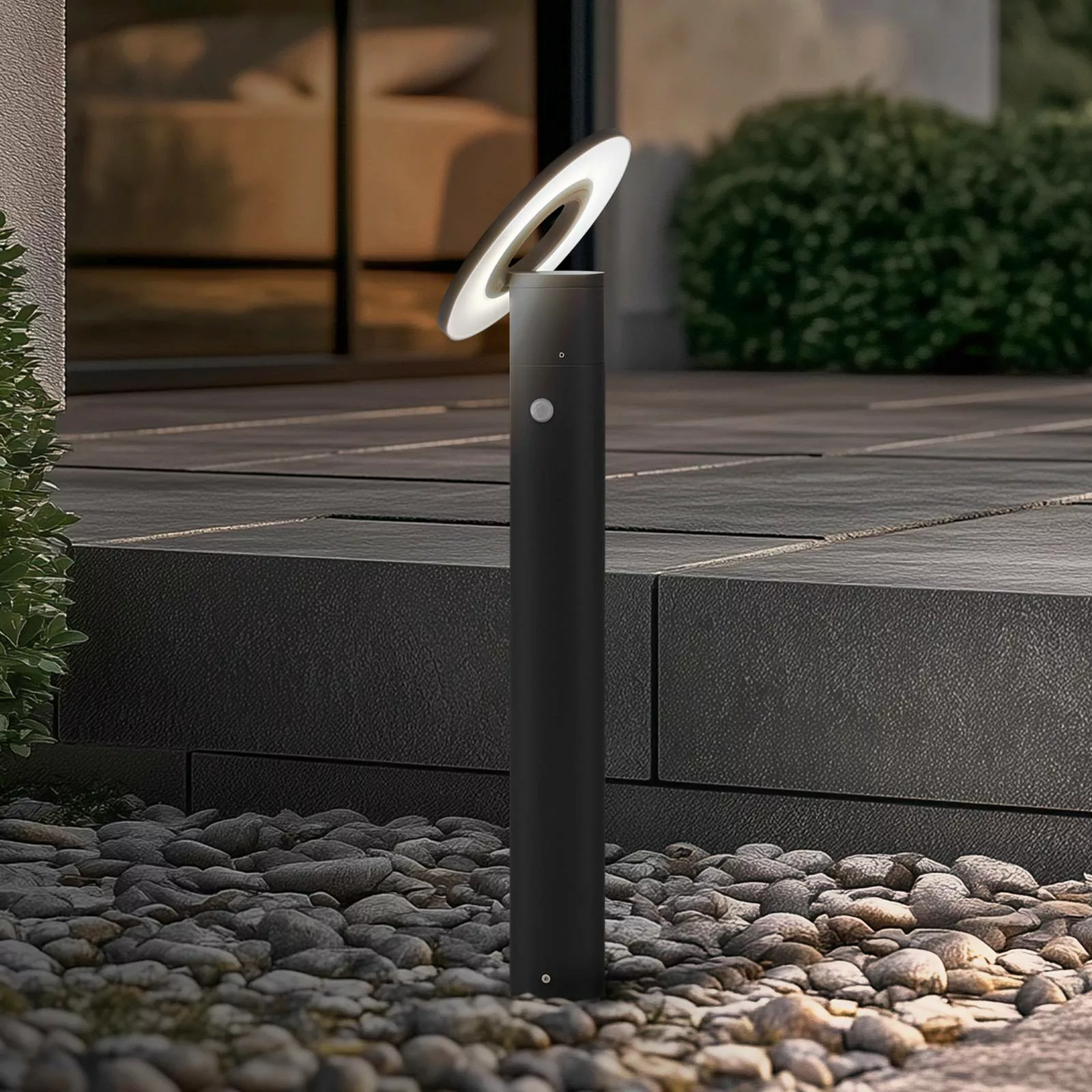 Arcchio LED-Wegeleuchte Tovio, anthrazit,, Ø 24cm, Sensor günstig online kaufen